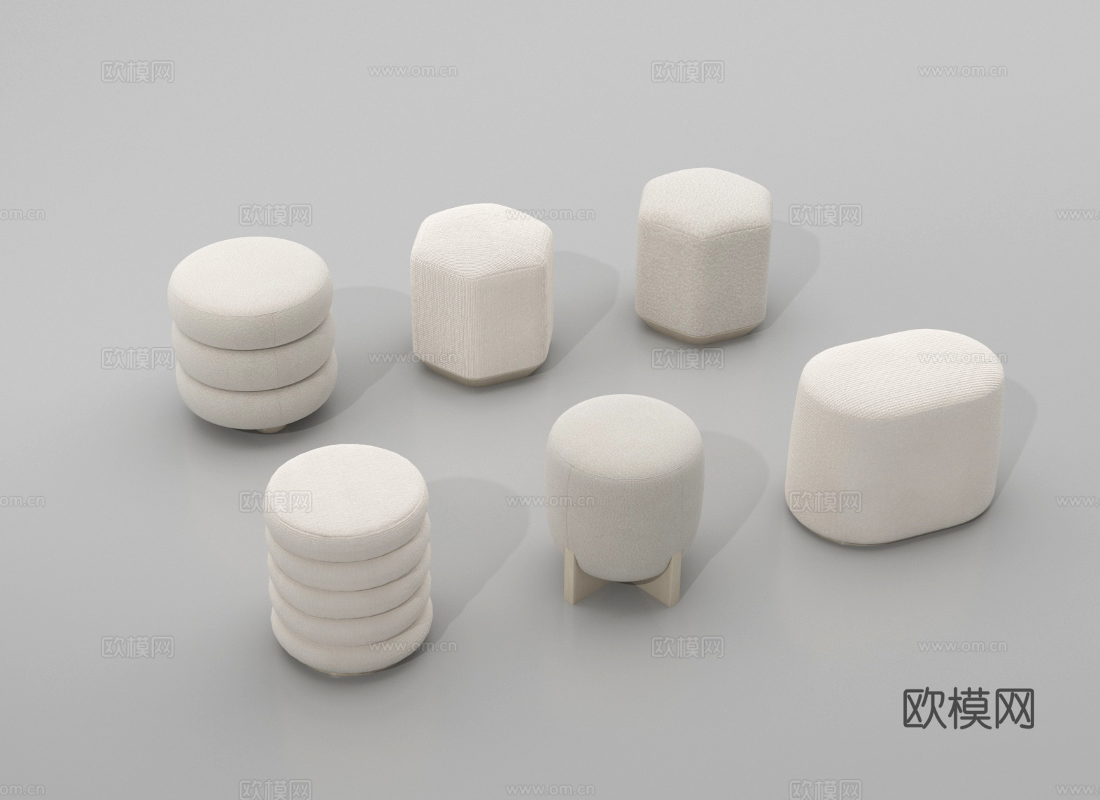 沙发凳 换鞋凳 凳子 圆凳3d模型