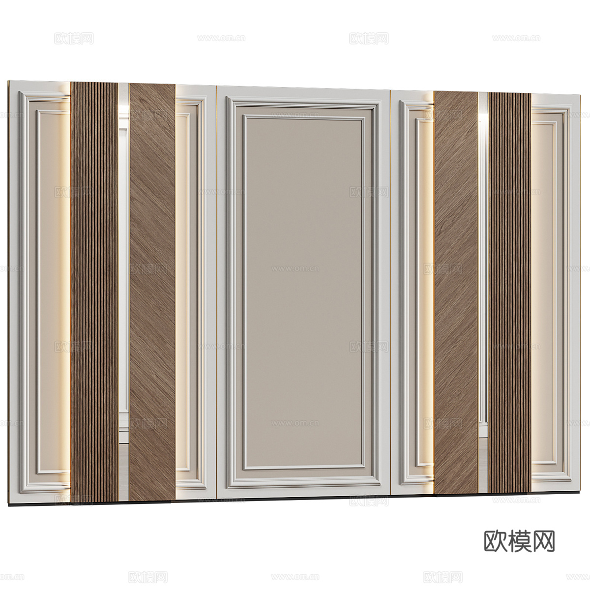 现代意式轻奢沙发背景墙3d模型