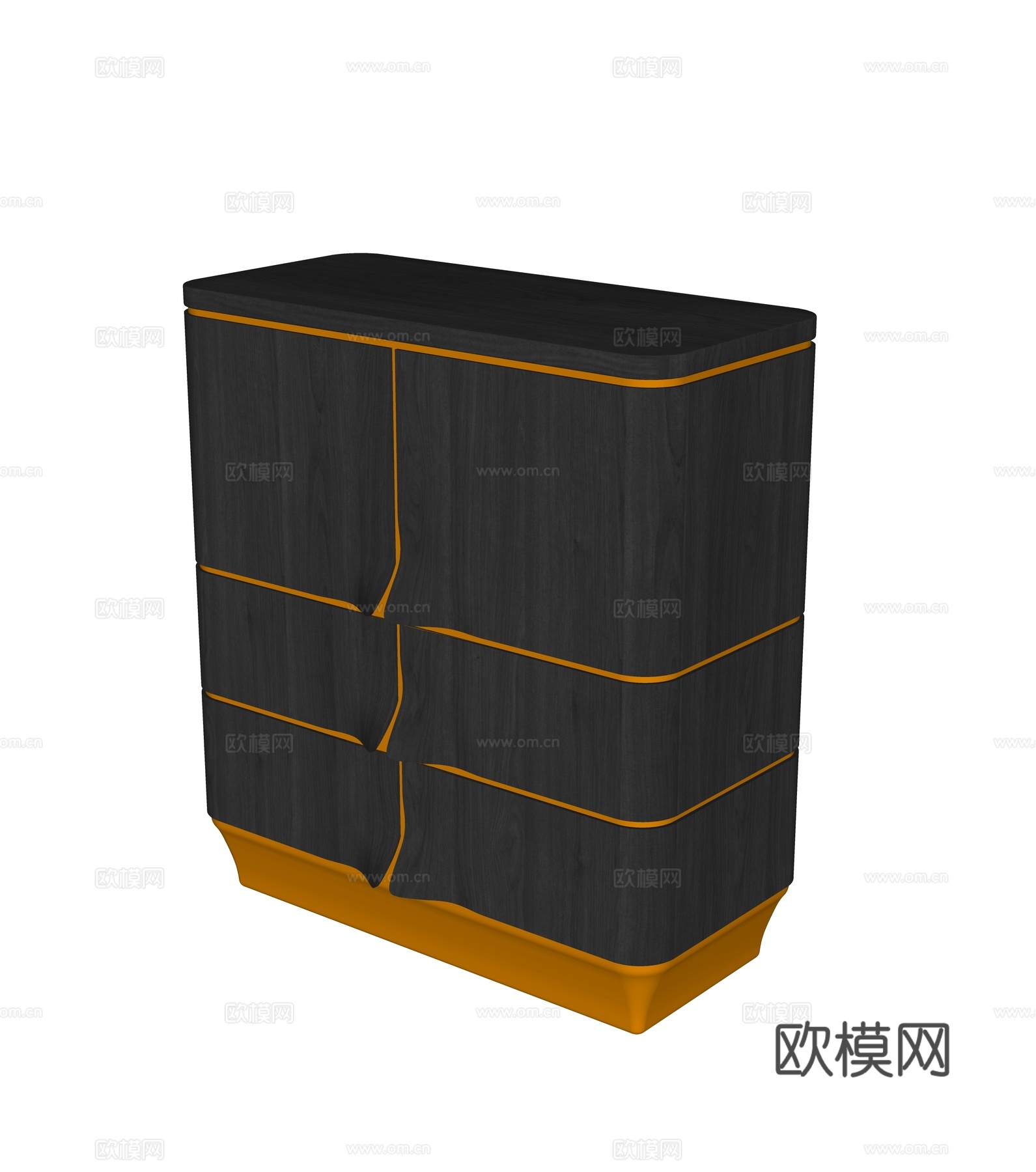 中古风床头柜su模型