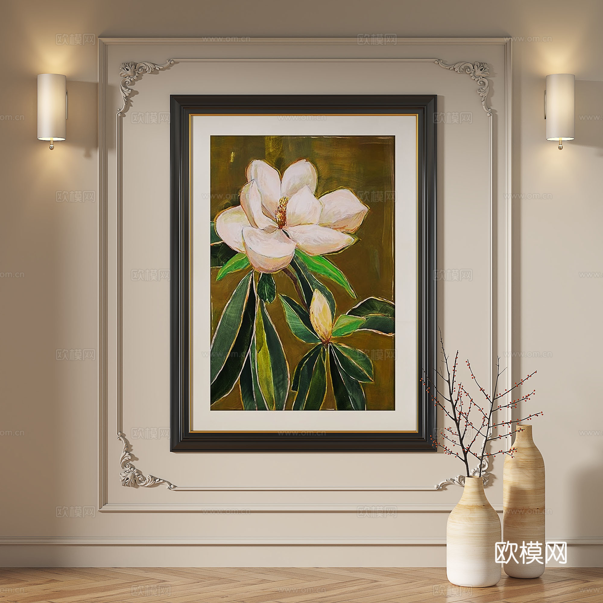法式，复古，中古，油画，现代，欧式，古典，轻奢简约抽象装饰画免费3d模型