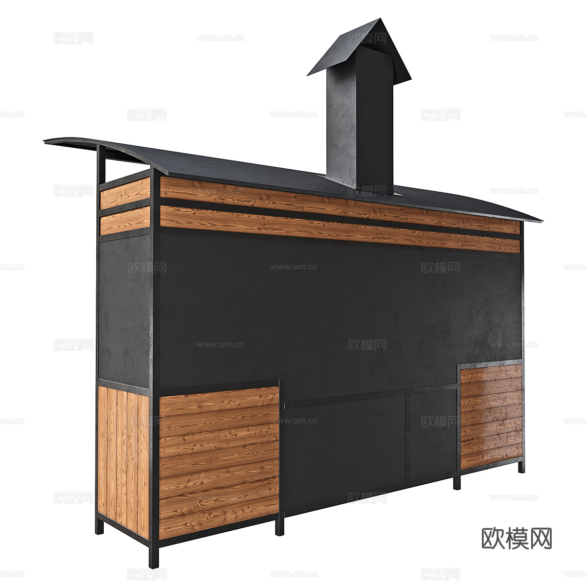 现代工业风烤炉设备3d模型