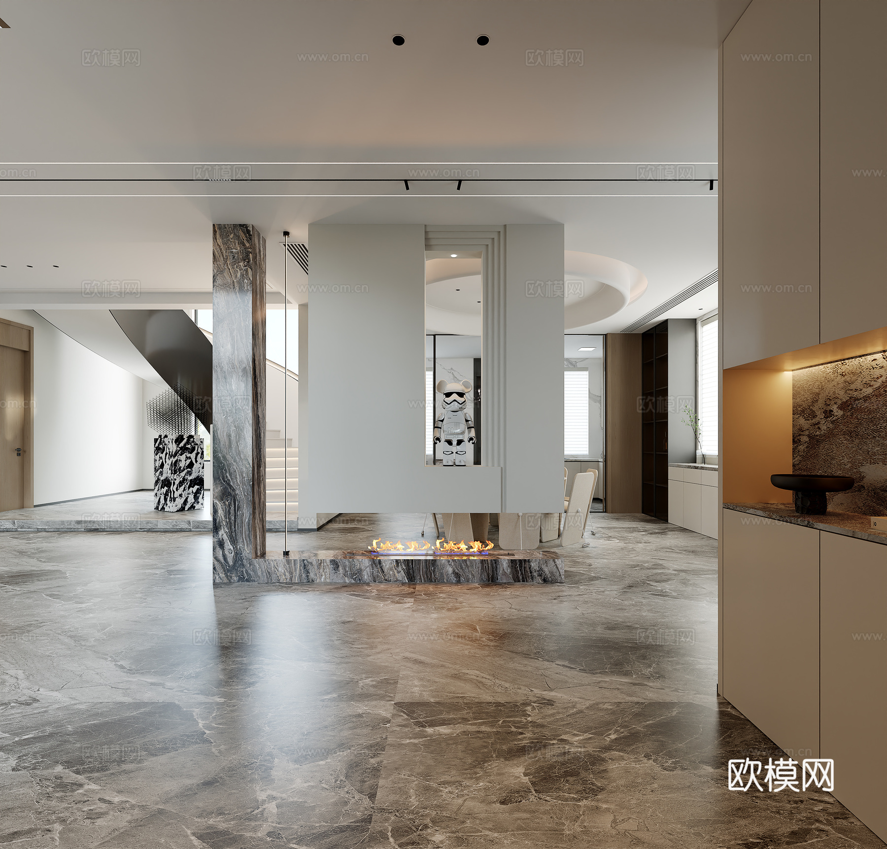现代 别墅 意式轻奢3d模型