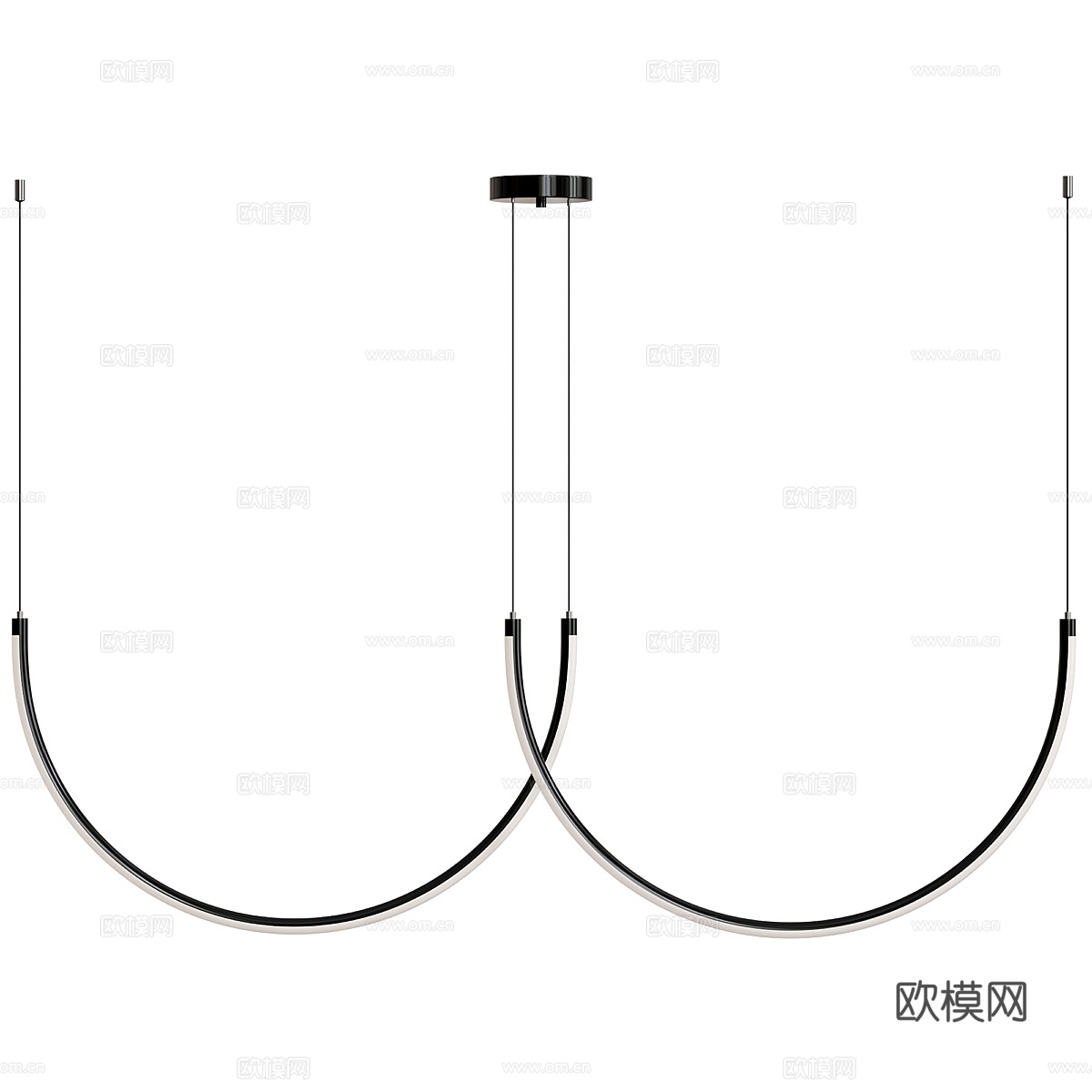 现代轻奢极简线性吊灯3d模型