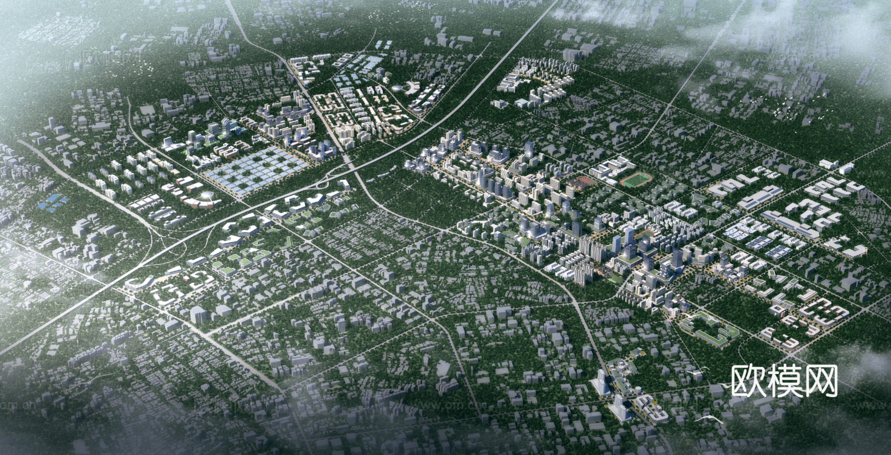 现代规划 城市 周边配楼3d模型
