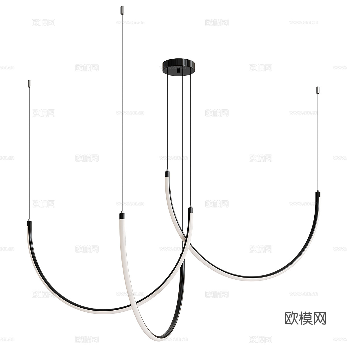 现代轻奢极简线性吊灯3d模型