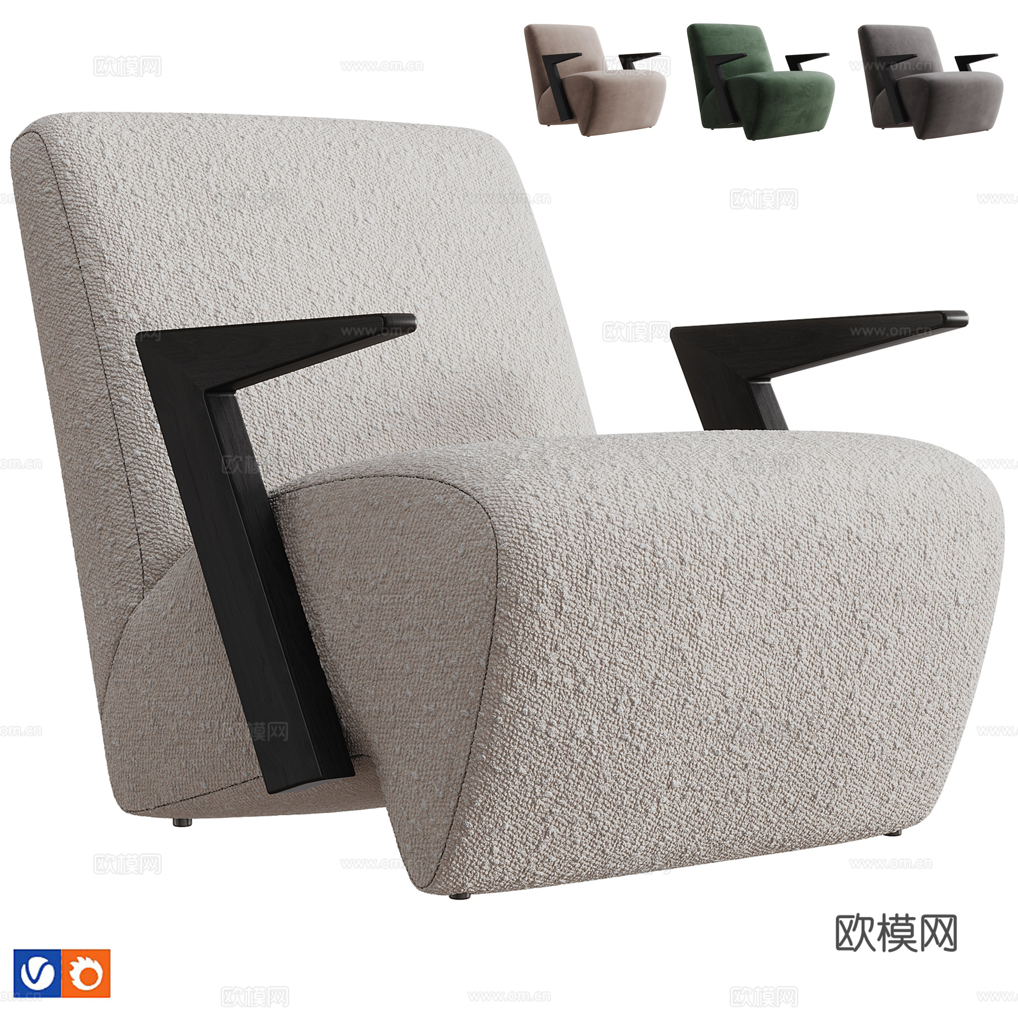 Chair Venosa By Eichholtz 休闲椅3d模型