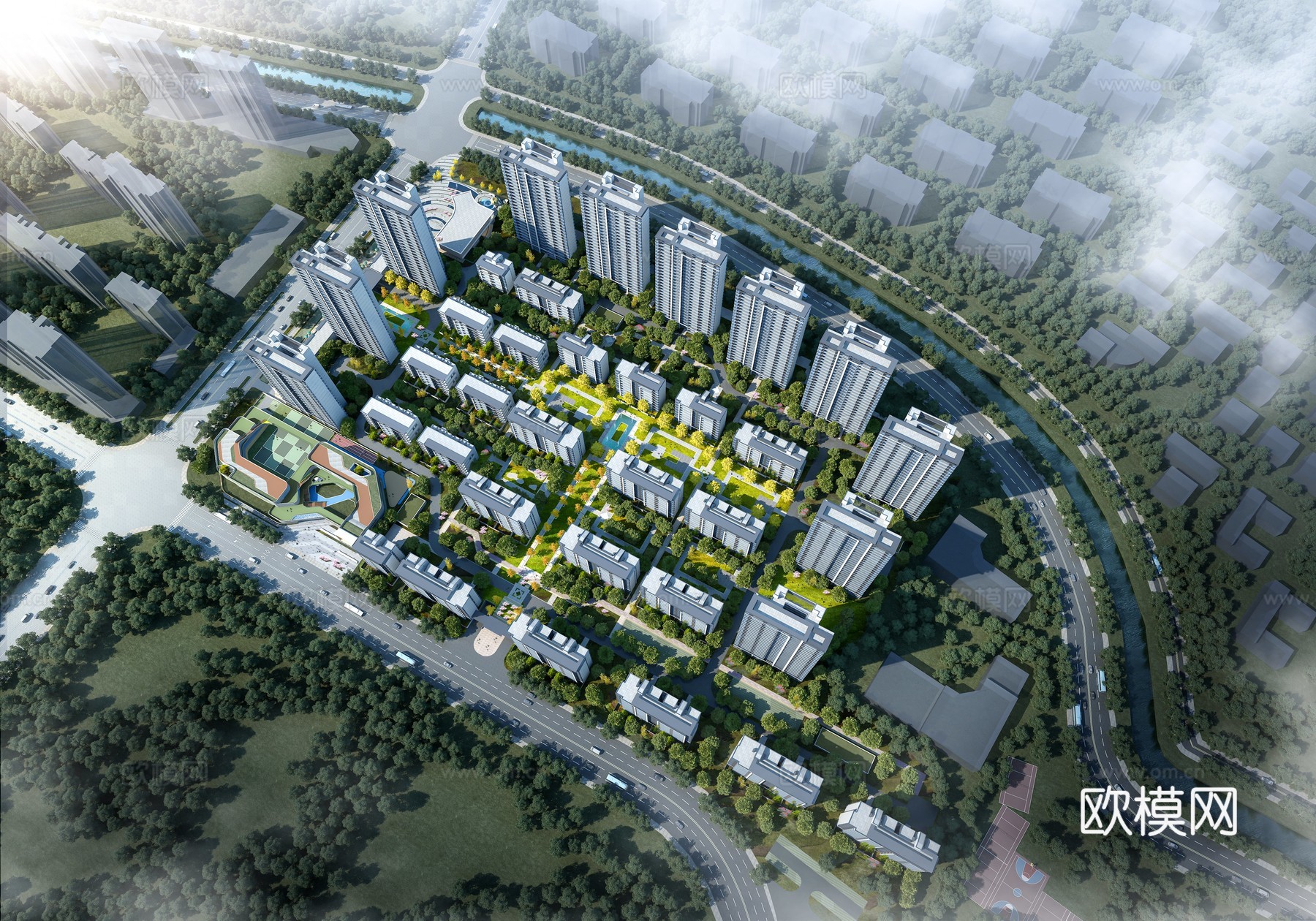 住宅鸟瞰3d模型