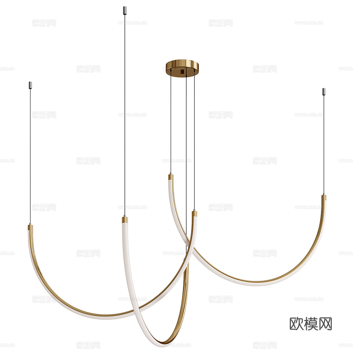 现代轻奢极简线性吊灯3d模型