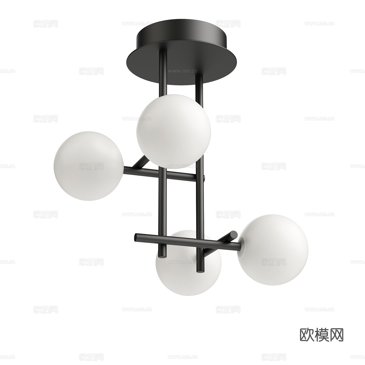 Mantra 现代吊灯 极简吊灯 多头吊灯 玻璃吊灯3d模型