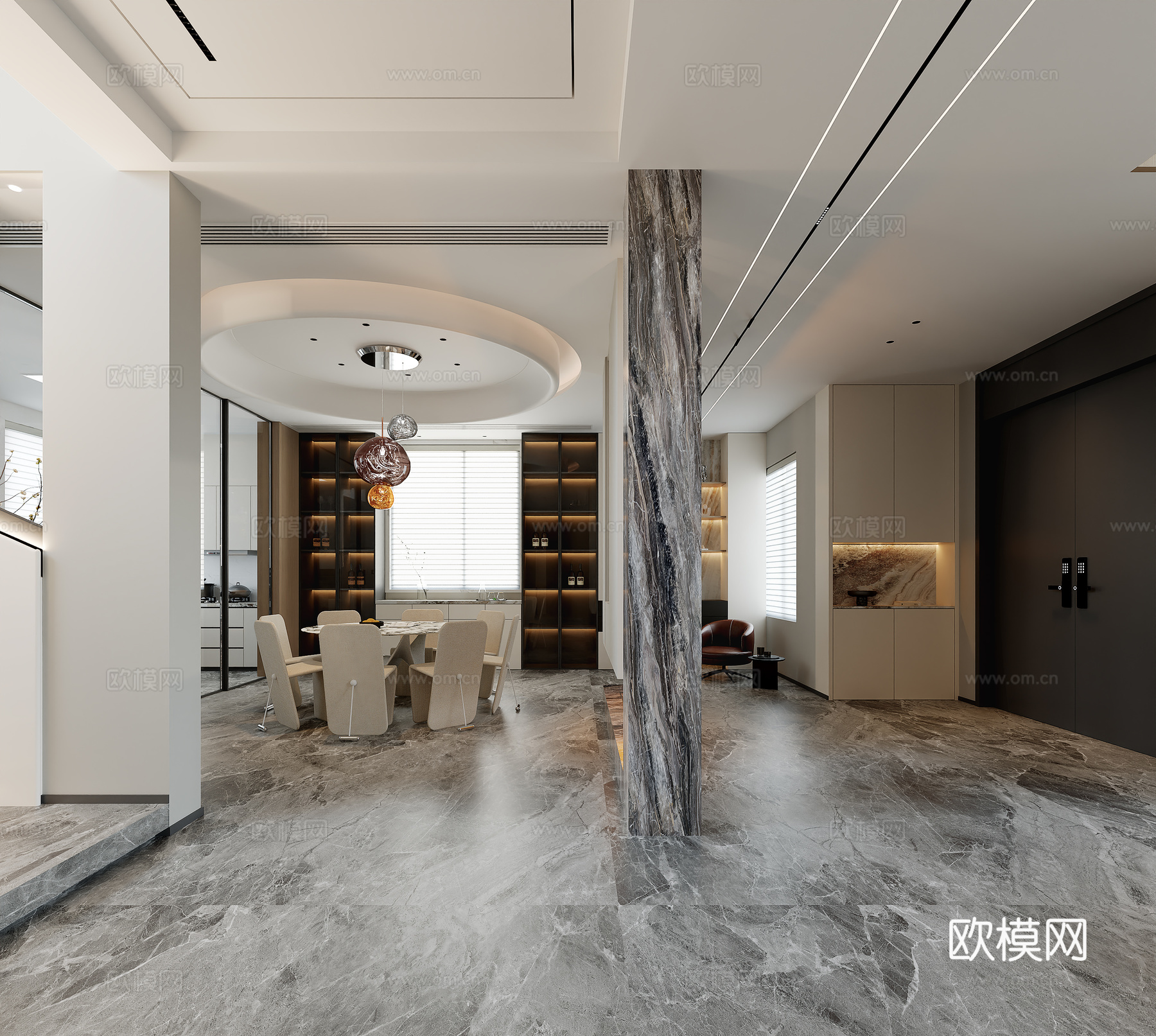 现代 别墅 意式轻奢3d模型