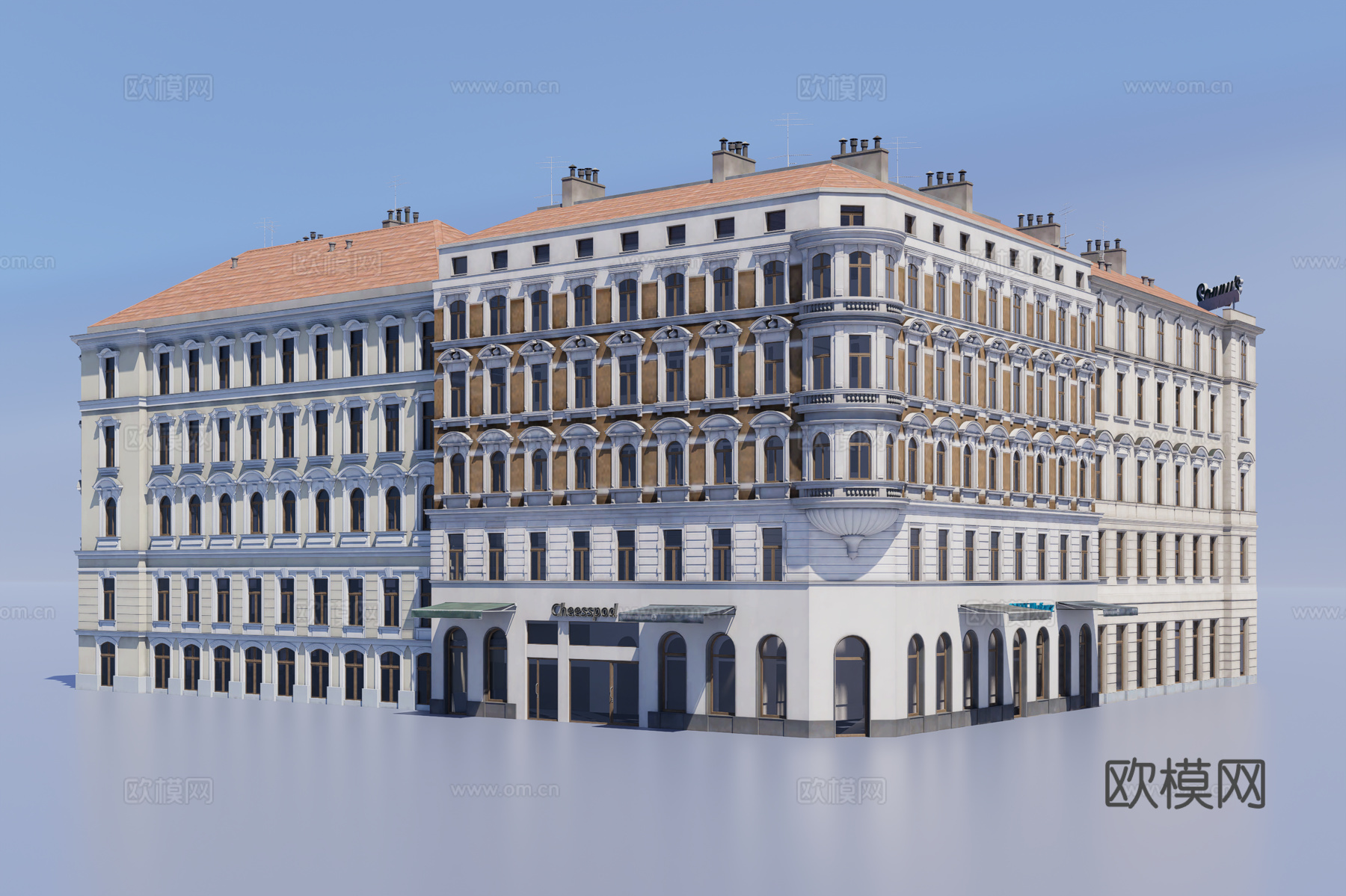欧式多层围合建筑3d模型