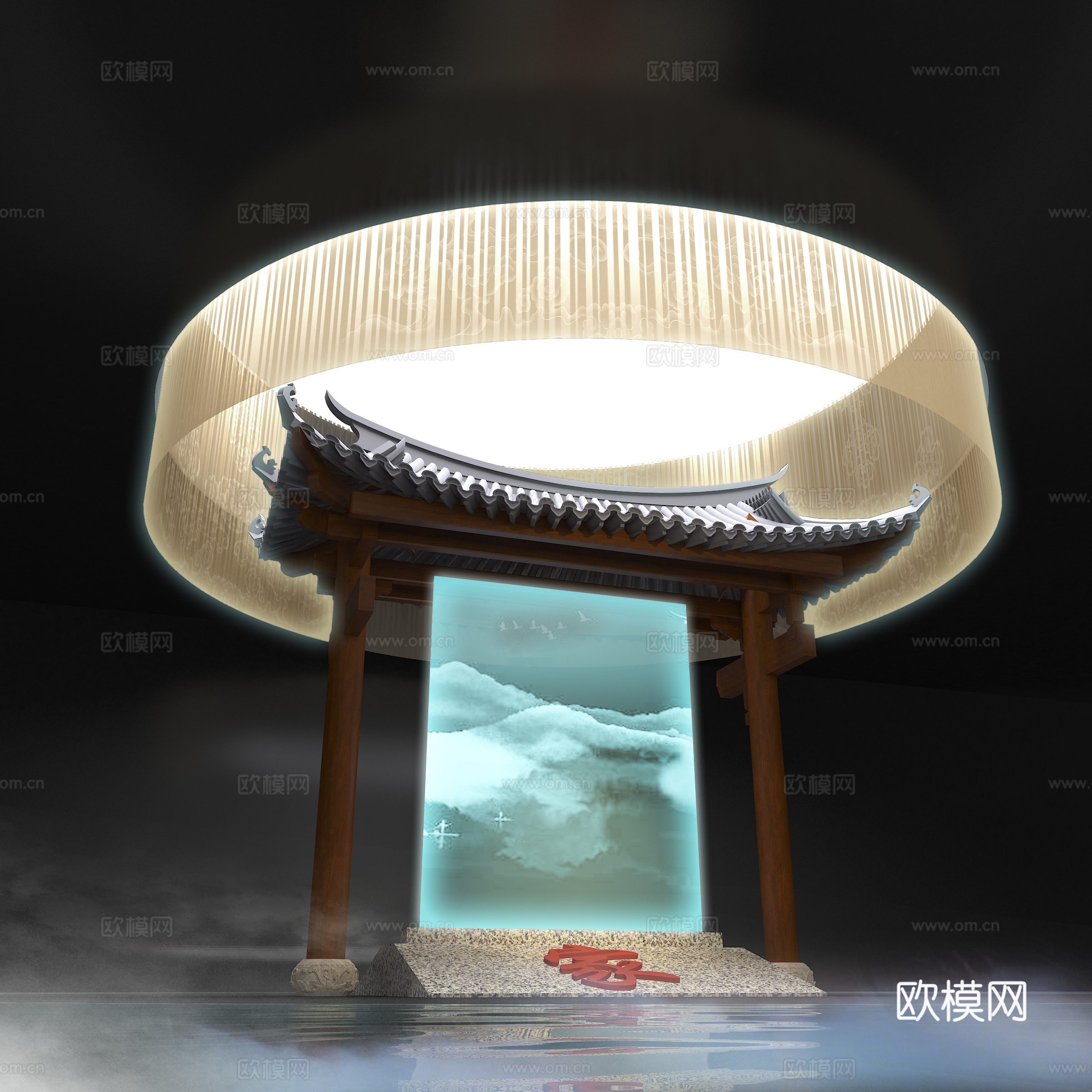 中式亭子  古建  中式建筑   瓦   房檐3d模型
