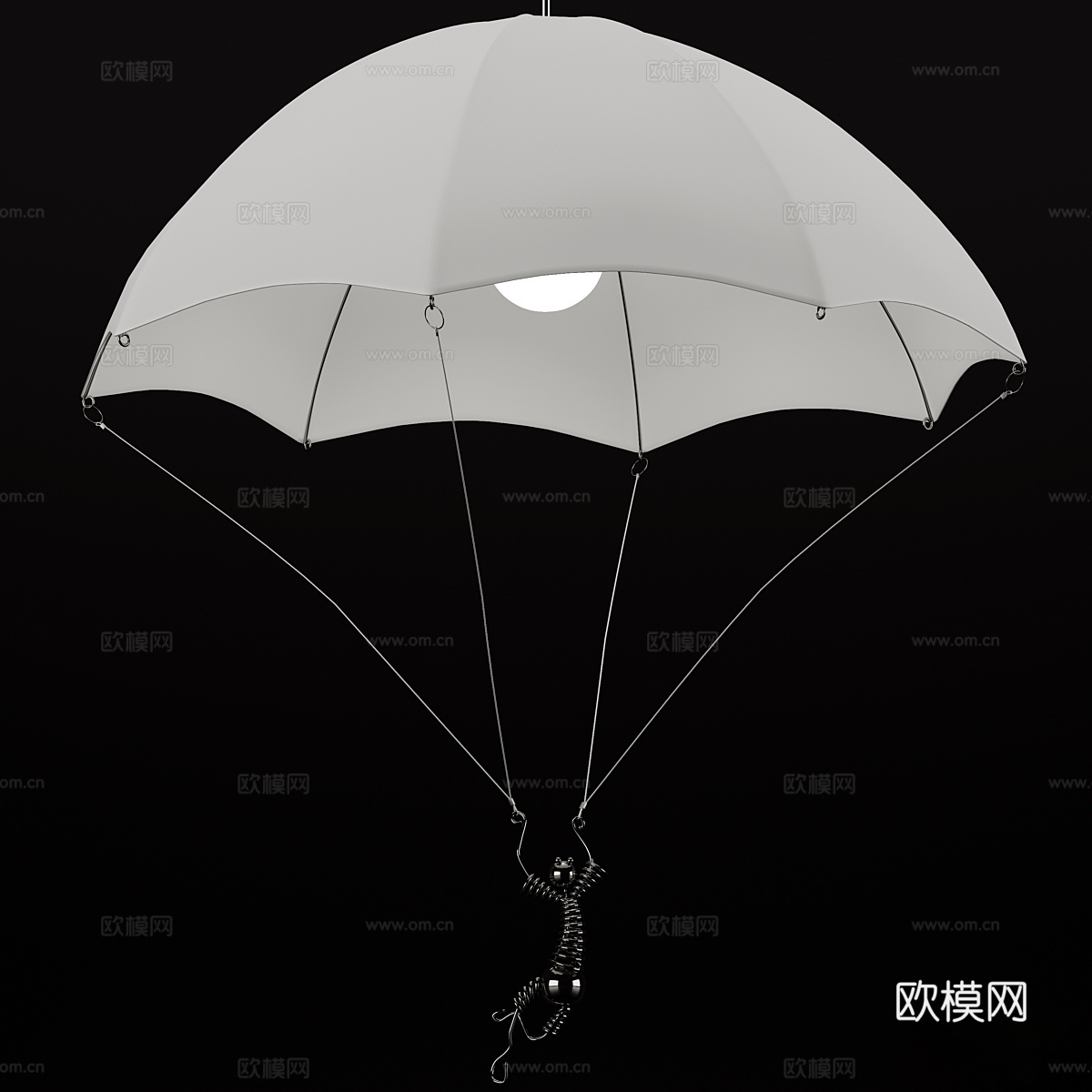 现代儿童降落伞装饰吊灯3d模型