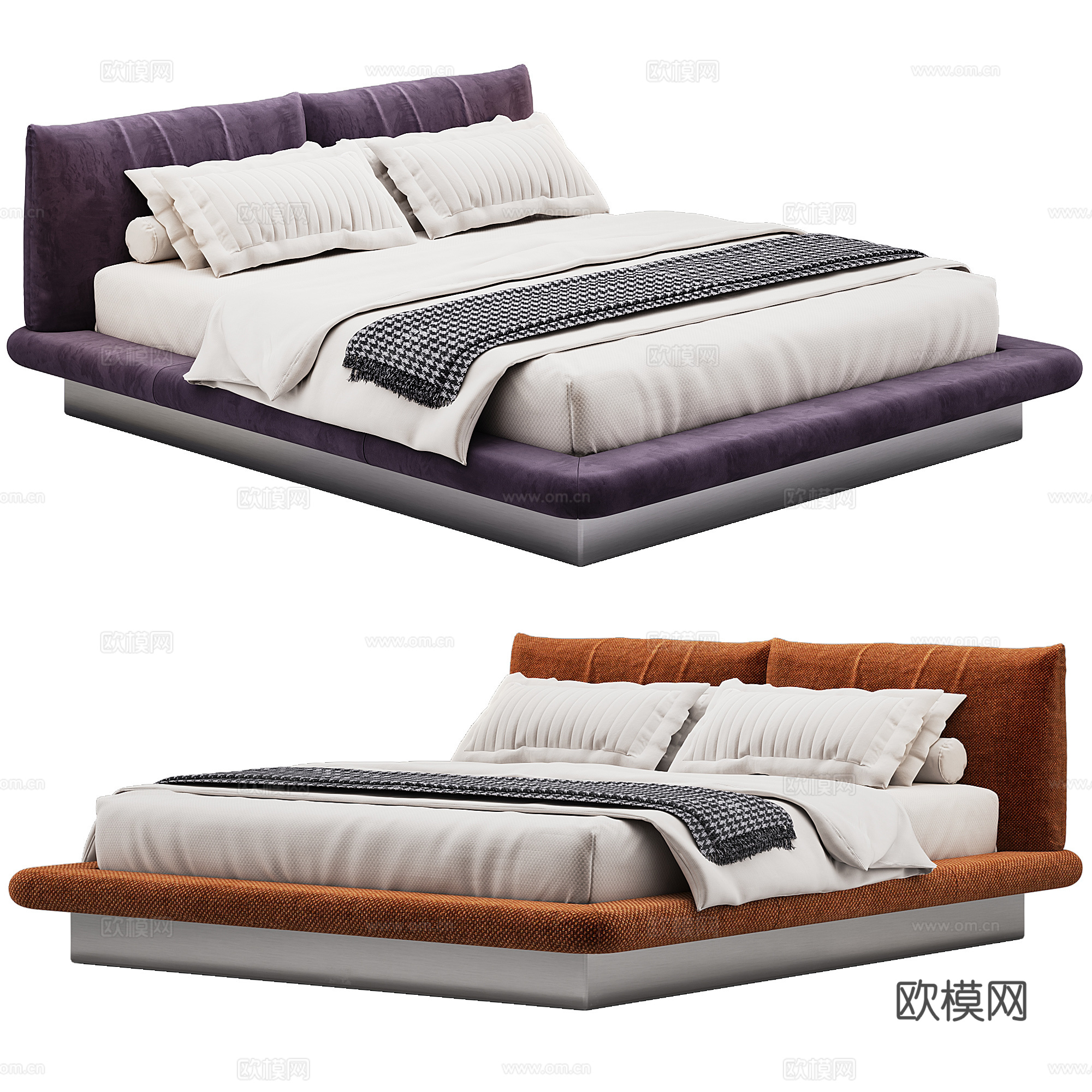 Aura Bed By Baxter 卧室 现代 双人床 抱3d模型