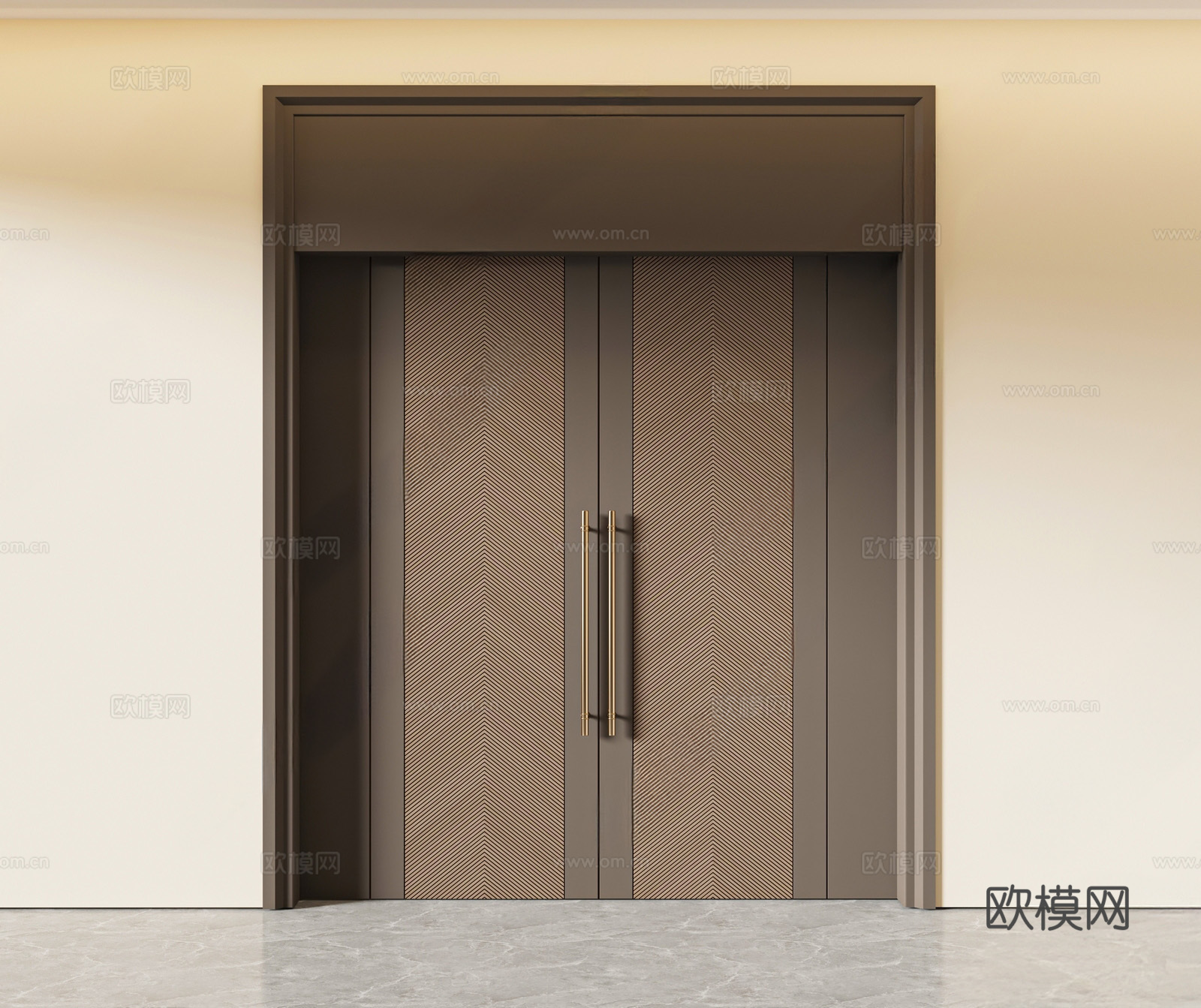 现代双开门3d模型