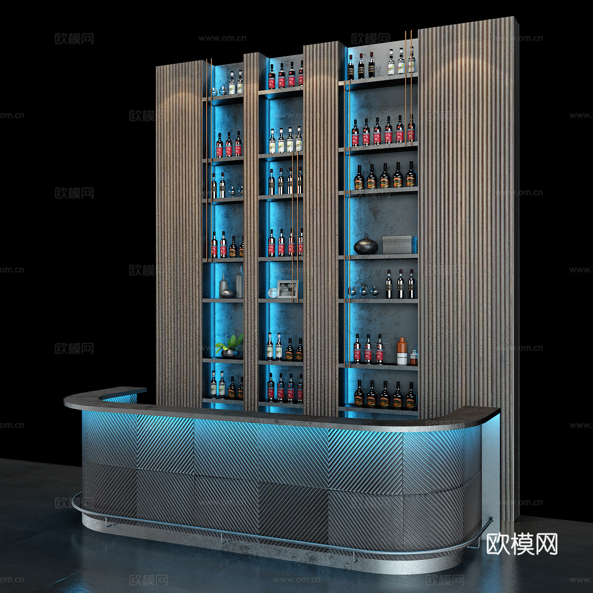 现代意式酒吧台3d模型