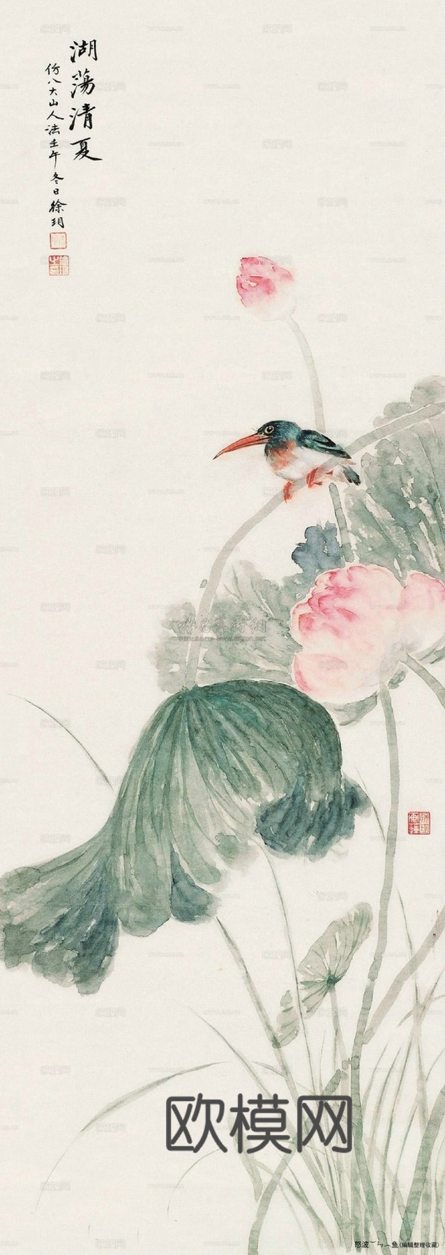中式花鸟 荷花莲花