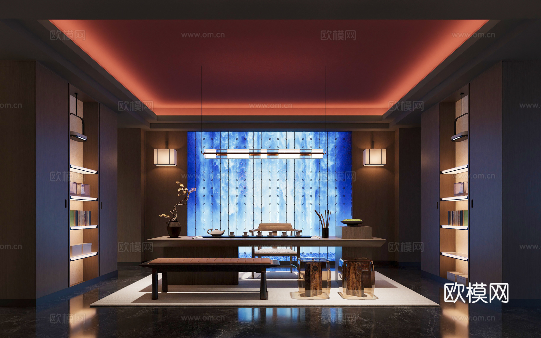 现代茶室品茶区3d模型