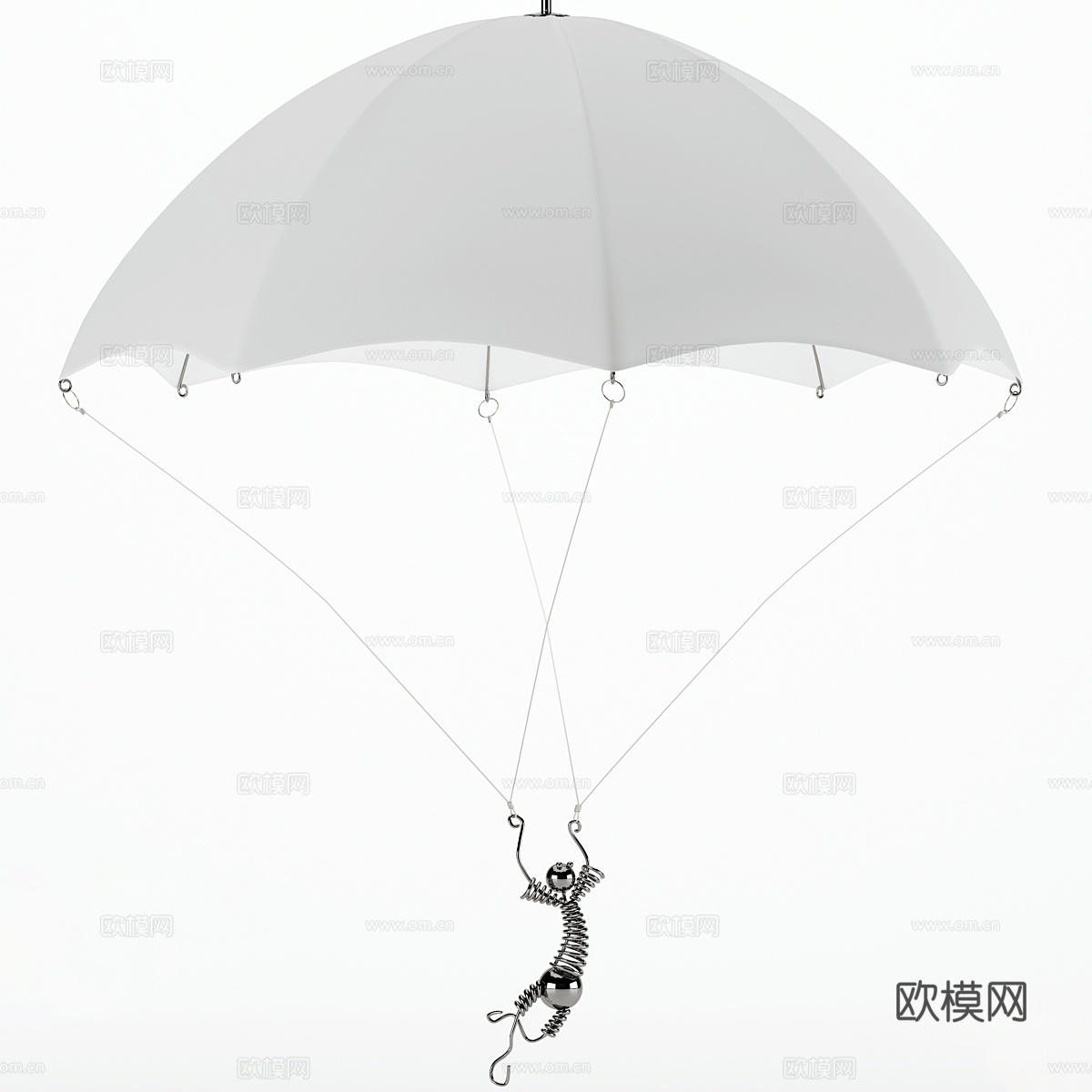 现代儿童降落伞装饰吊灯3d模型
