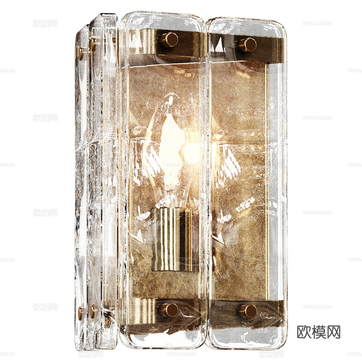 现代轻奢玻璃装饰壁灯3d模型