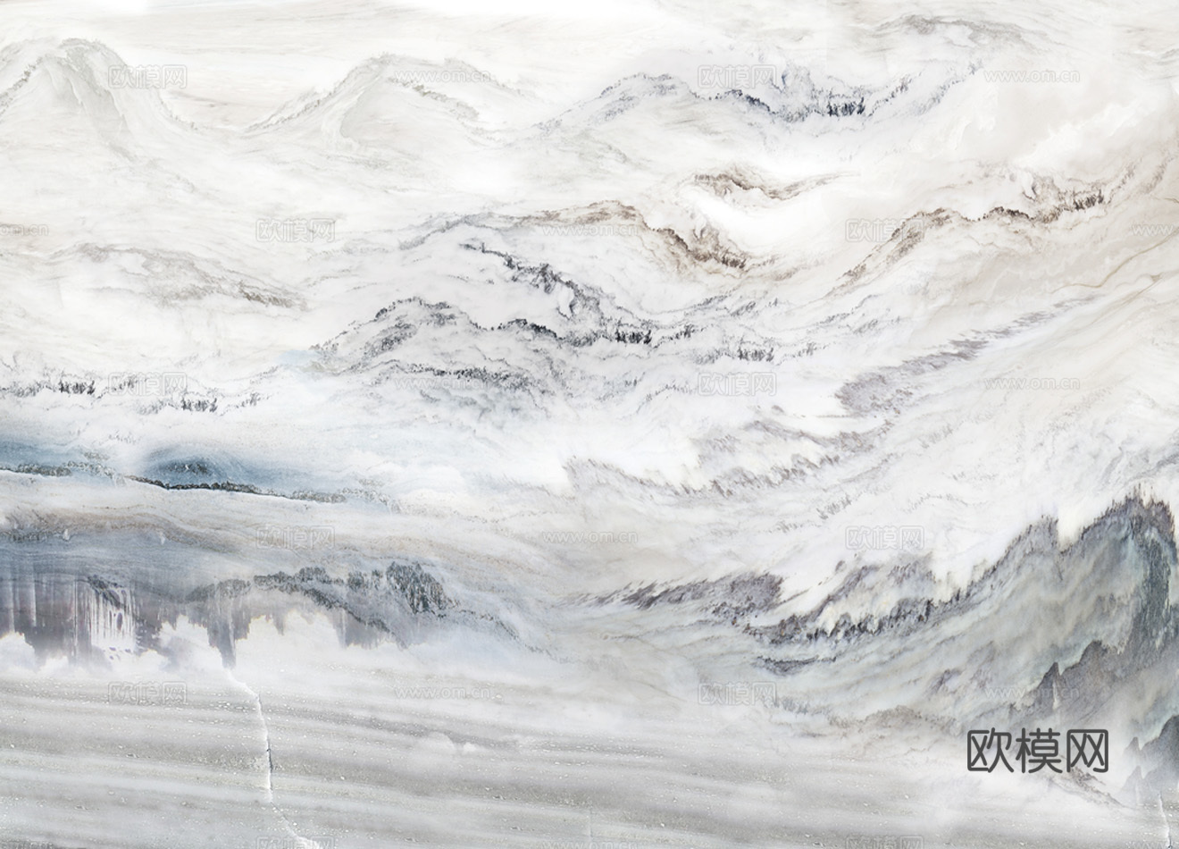 现代大理石  山水画