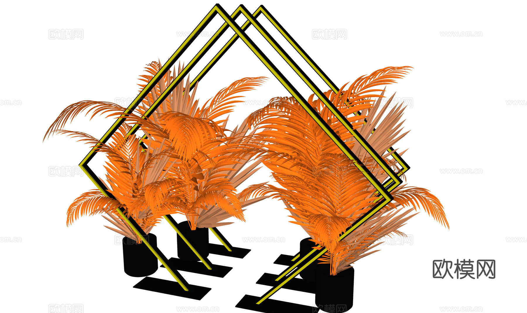 现代活动门头 现代商业美陈 美陈背景墙 拍照签字墙3d模型