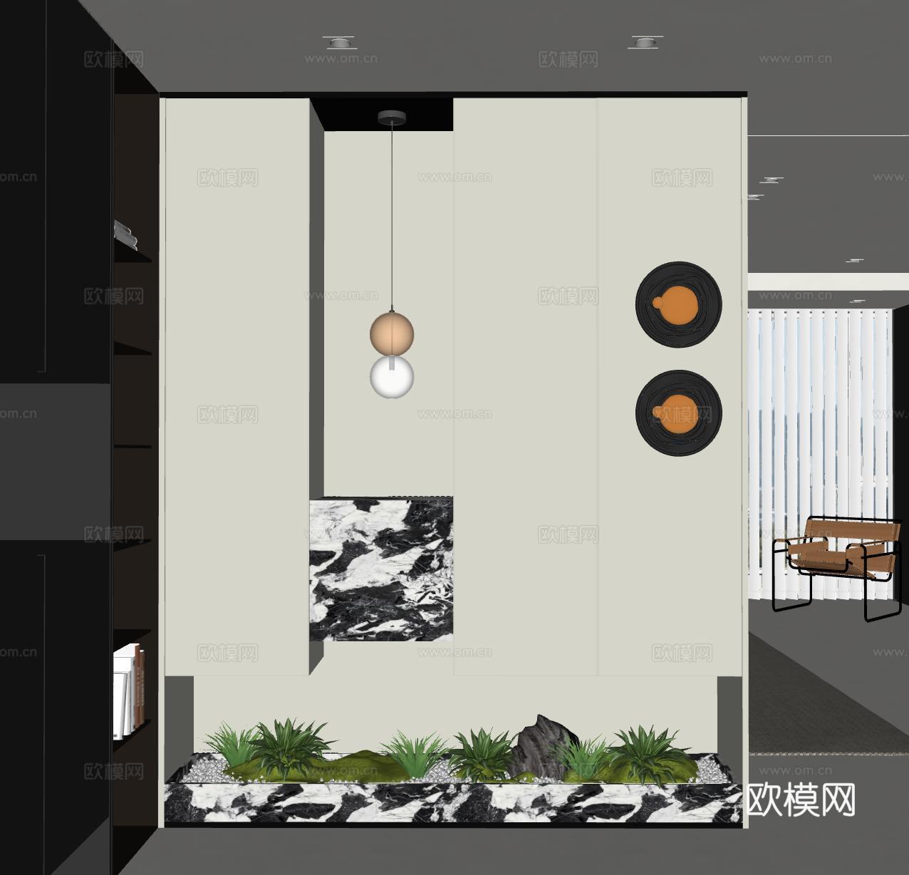 现代玄关过道 装饰性玄关 玄关隔断 入户玄关 门厅su模型