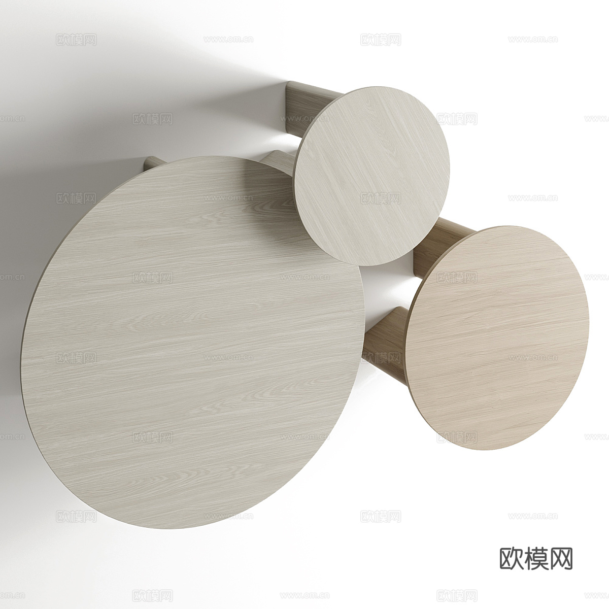 现代意式实木圆茶几3d模型