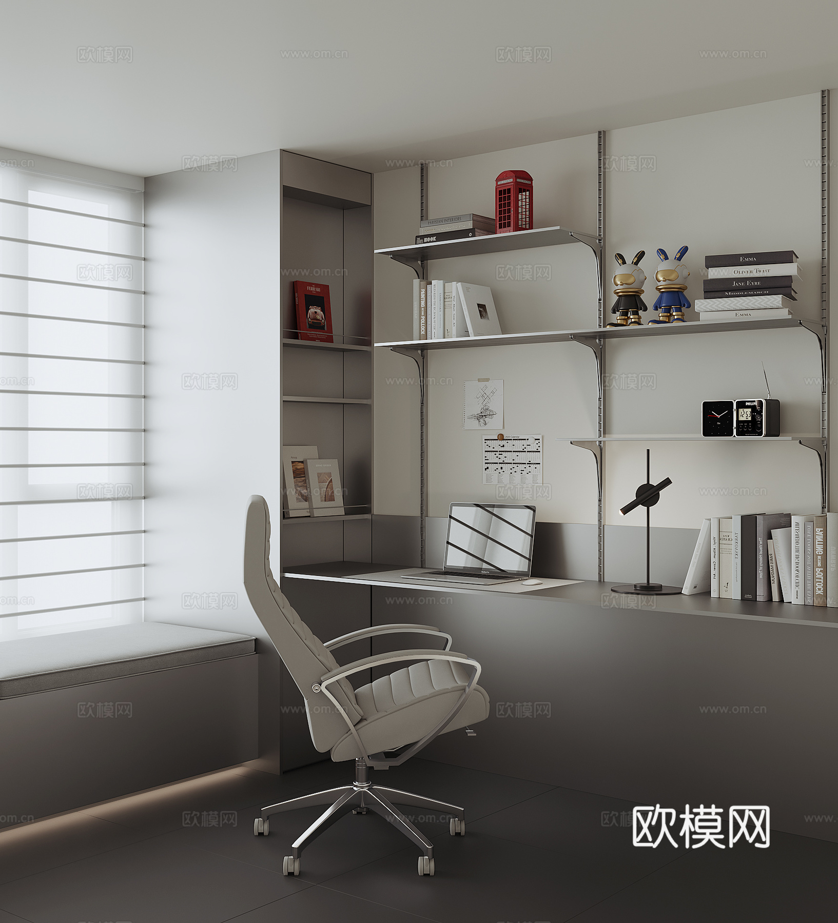 现代家居书桌3d模型