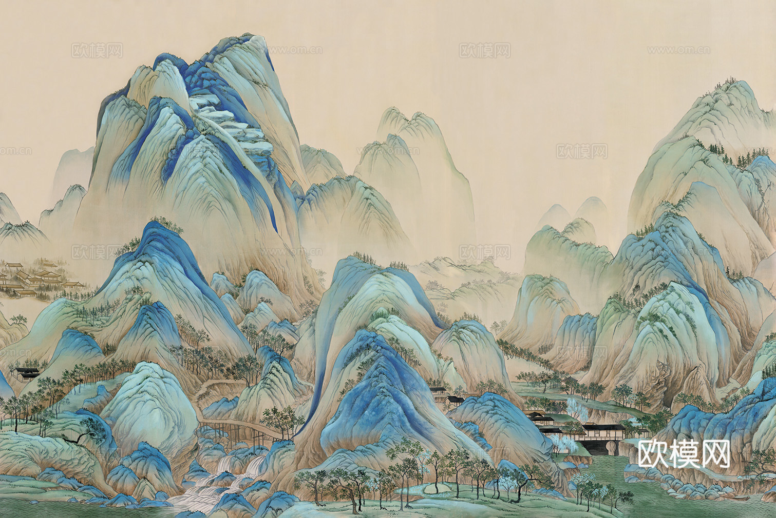 中式山水 千里江山图