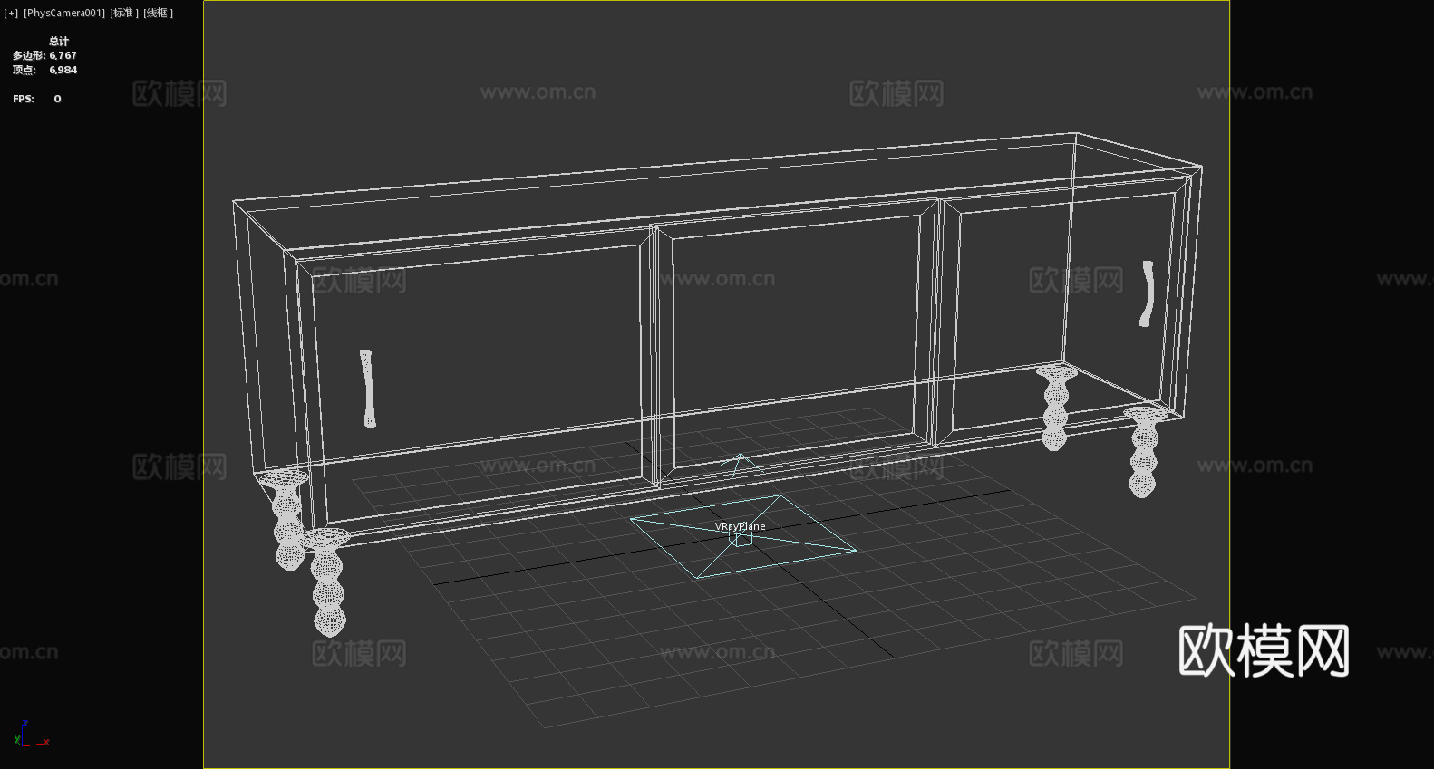 木柜 矮柜 储物柜 电视柜 柜子3d模型