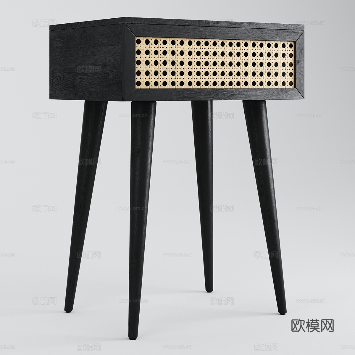 现代北欧原木风床头柜3d模型