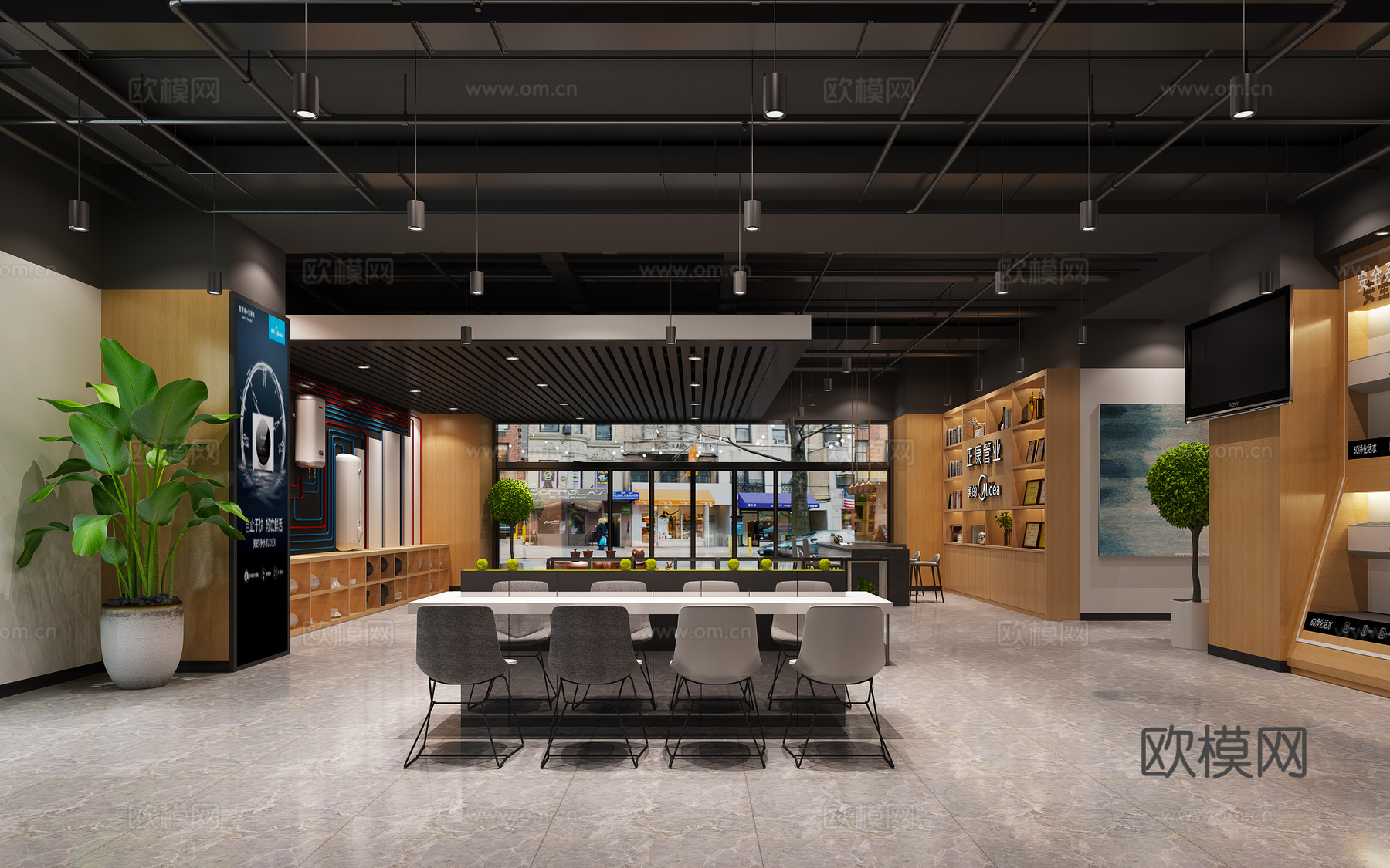 工业风建材展厅美的展厅 美的空调3d模型
