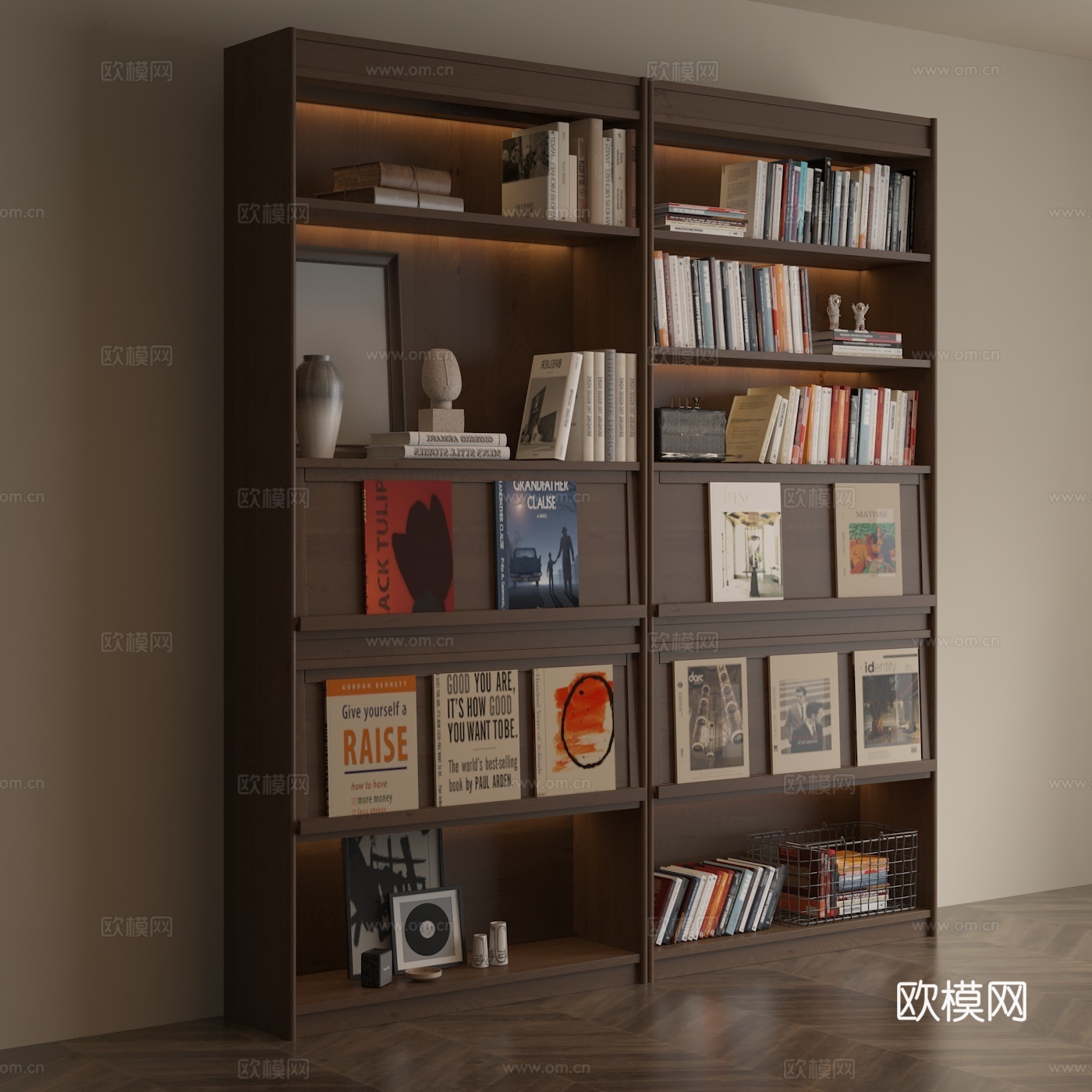 现代书架置物架3d模型