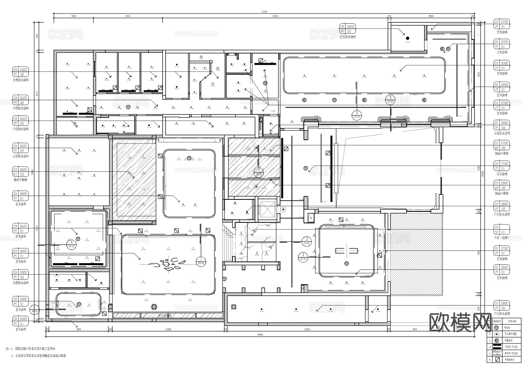 四层别墅 CAD施工图 家装私宅样板房 洋房豪宅 家装水电插cad施工图