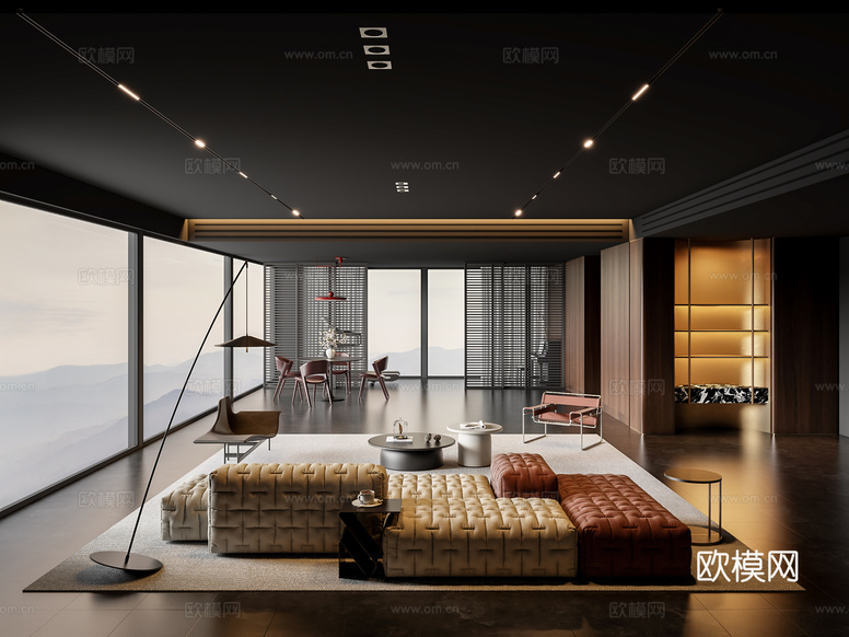 現(xiàn)代客餐廳3d模型下載