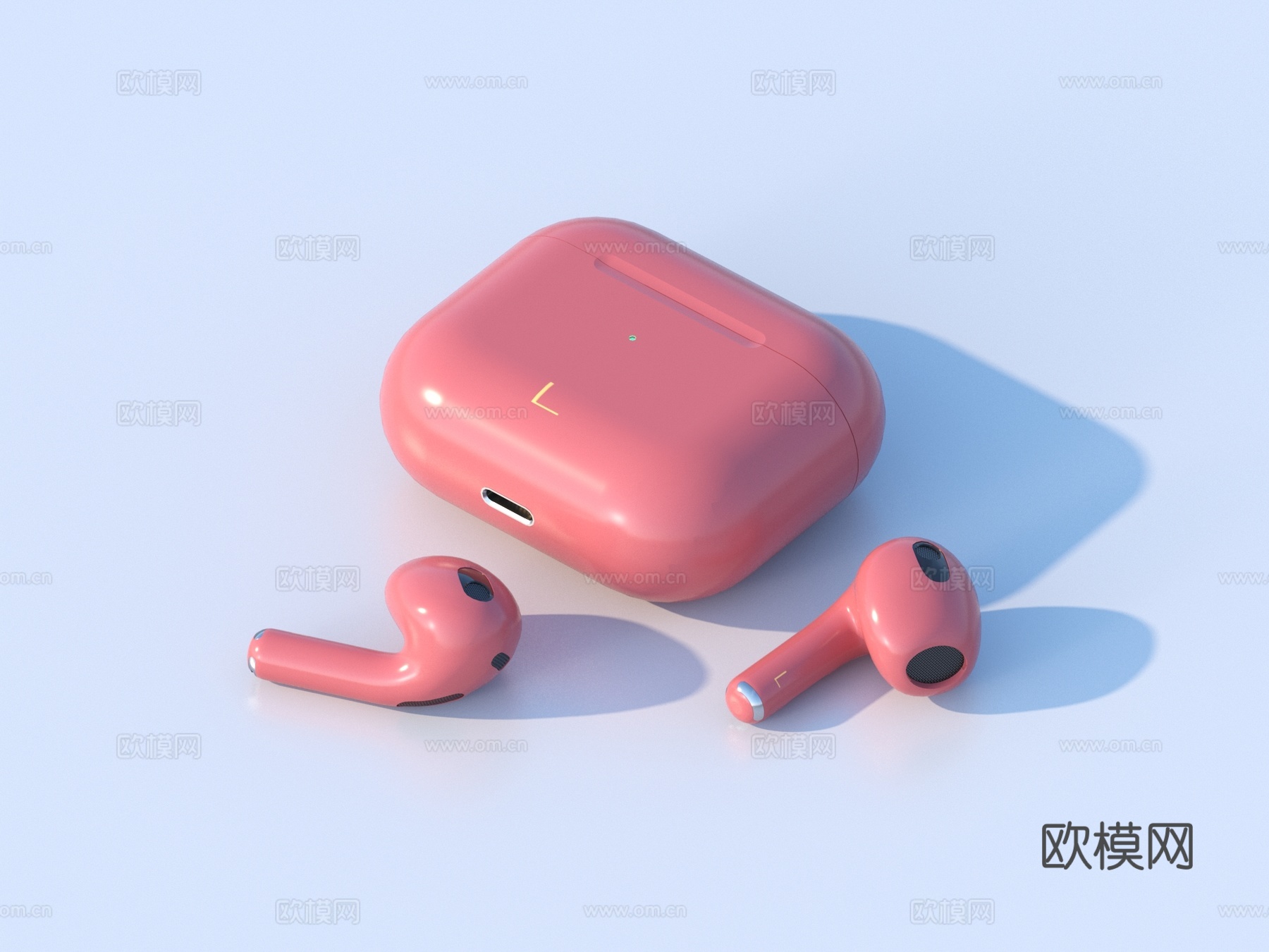 耳机 无线蓝牙耳机 充电器3d模型