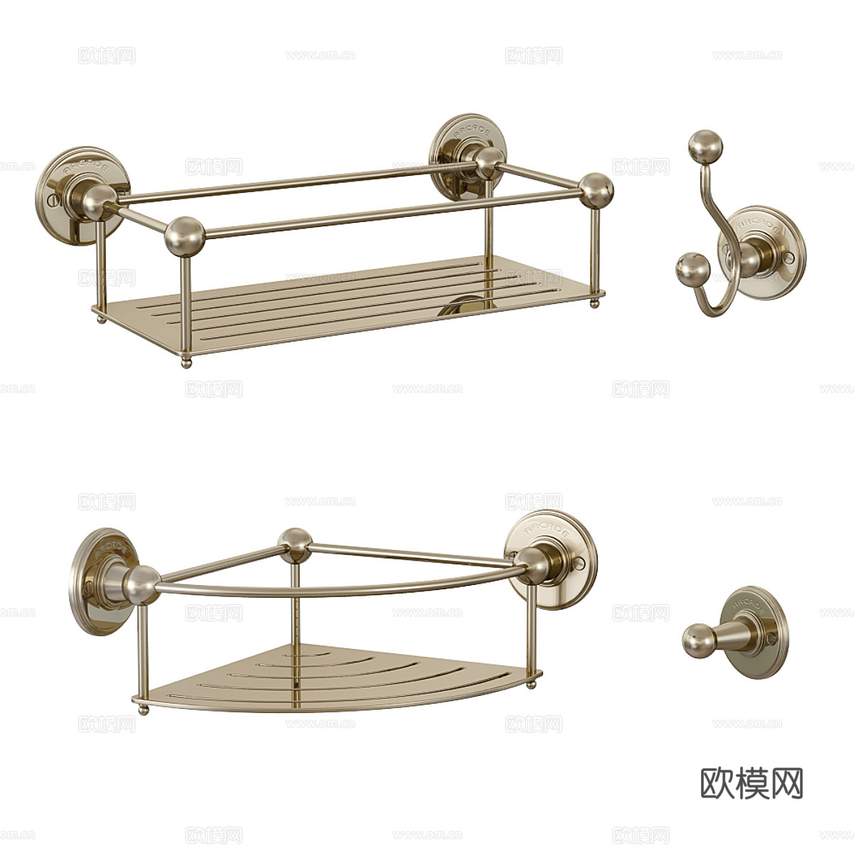 法式轻奢钢丝蓝 转角隔板 挂钩3d模型