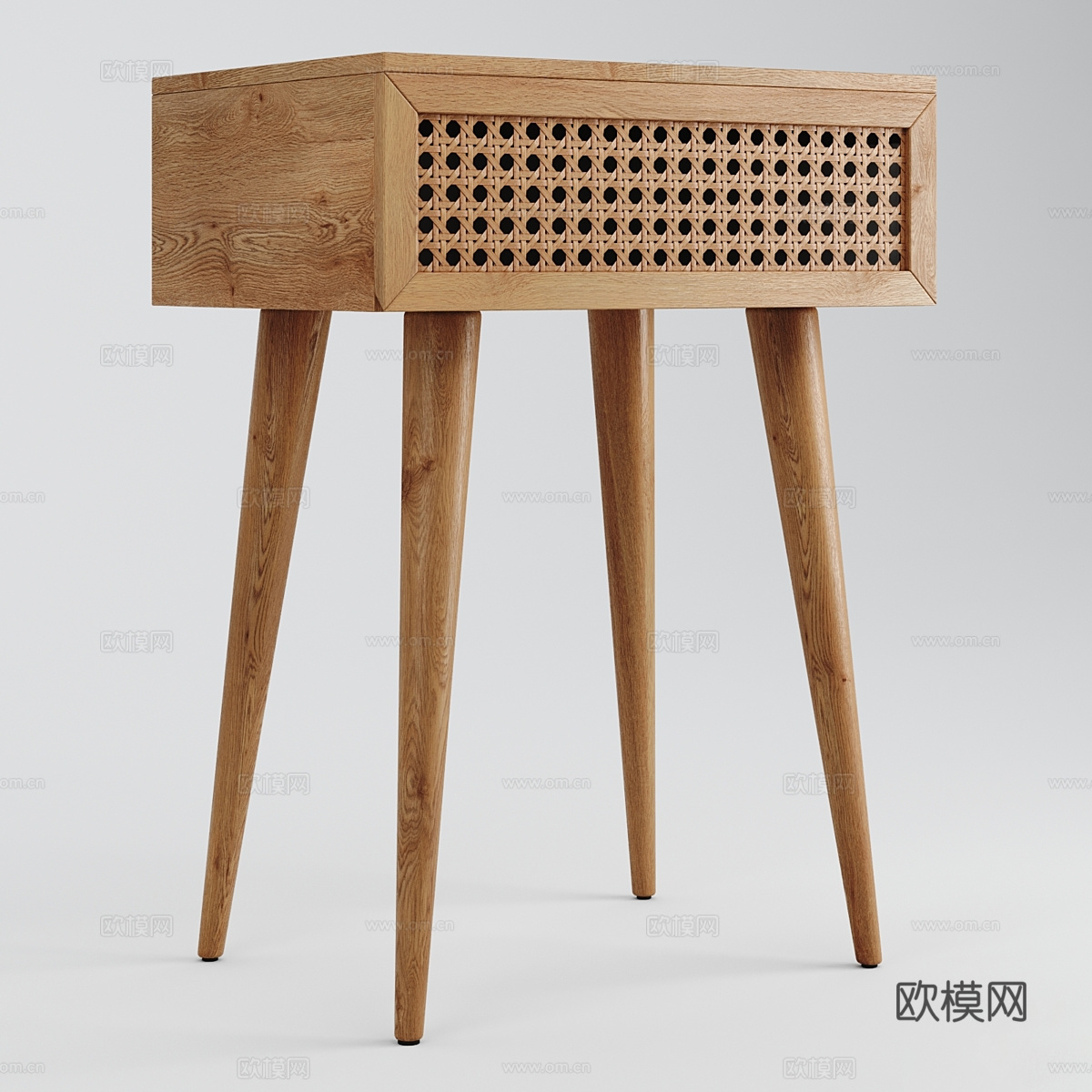 现代北欧原木风床头柜3d模型
