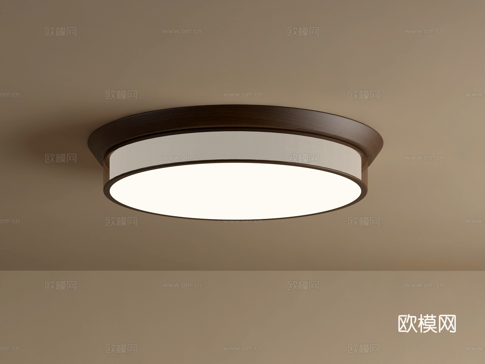 侘寂中古吸顶灯su模型