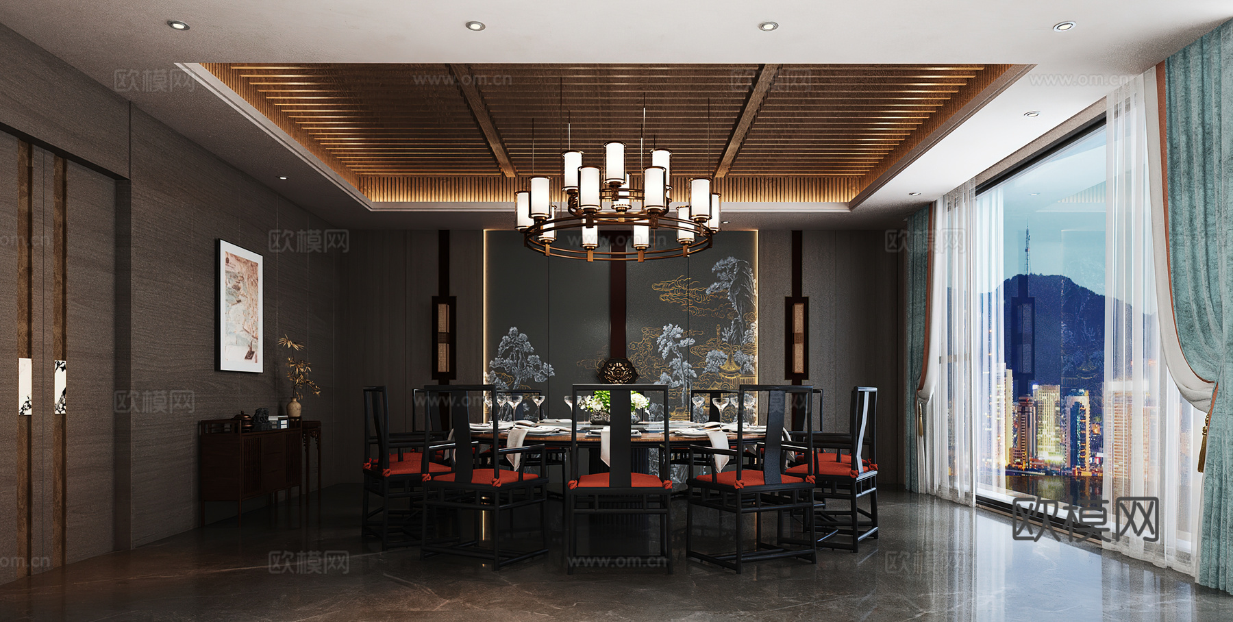 餐厅包厢 餐饮包间 餐饮包房 包厢 包间3d模型