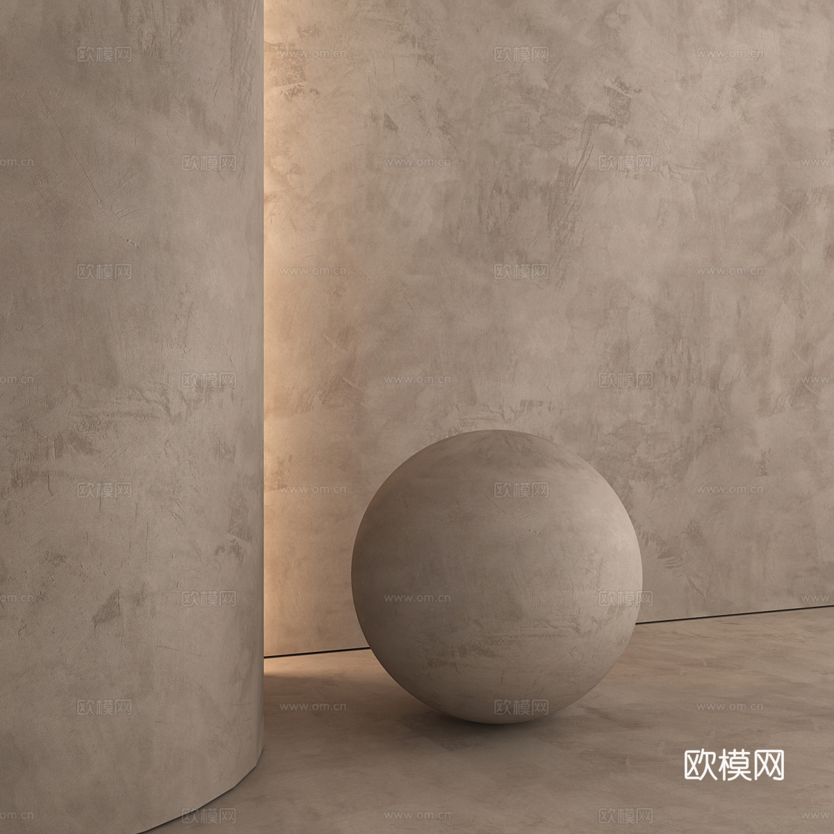 现代侘寂涂料 艺术漆 微水泥3d模型