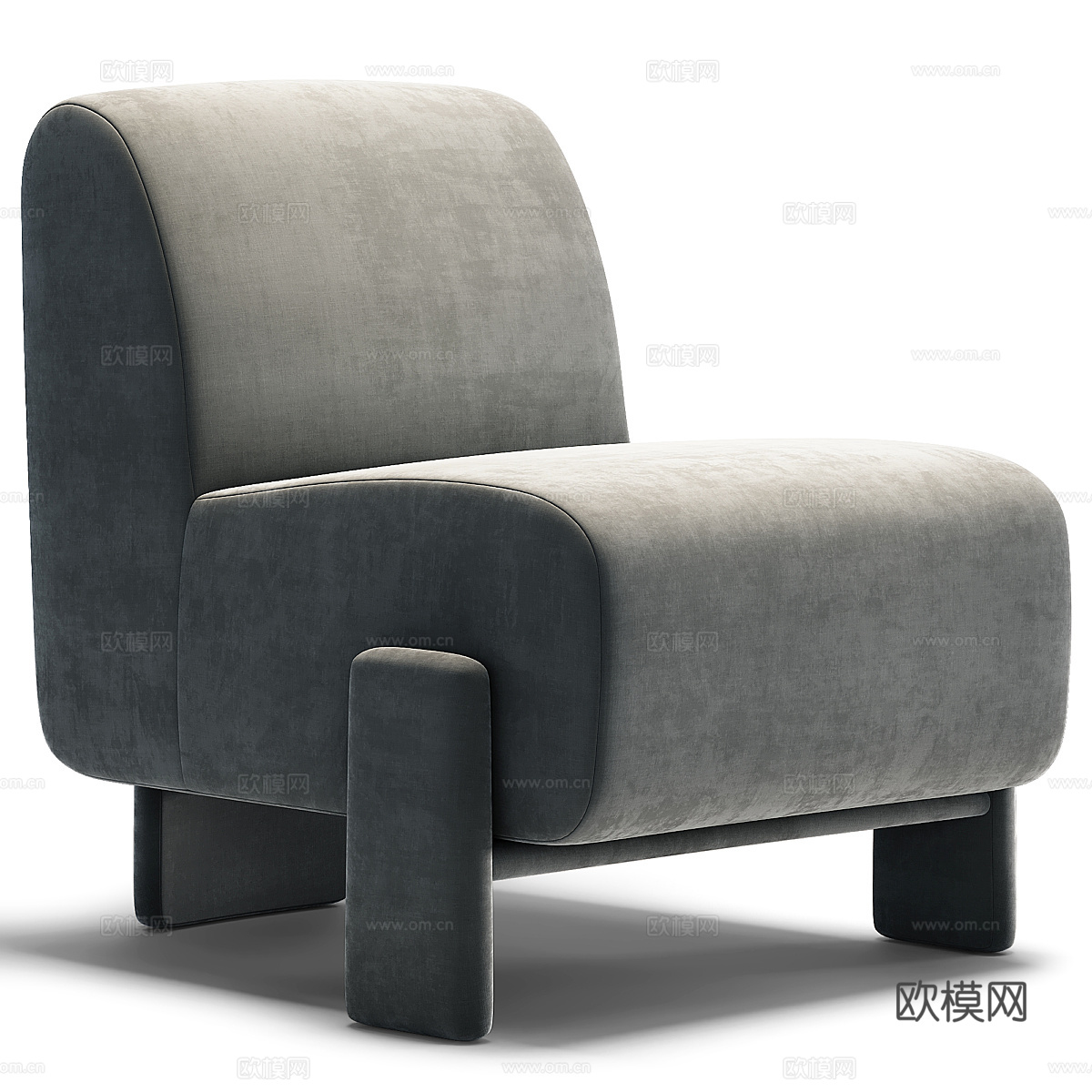 现代意式布艺沙发椅3d模型