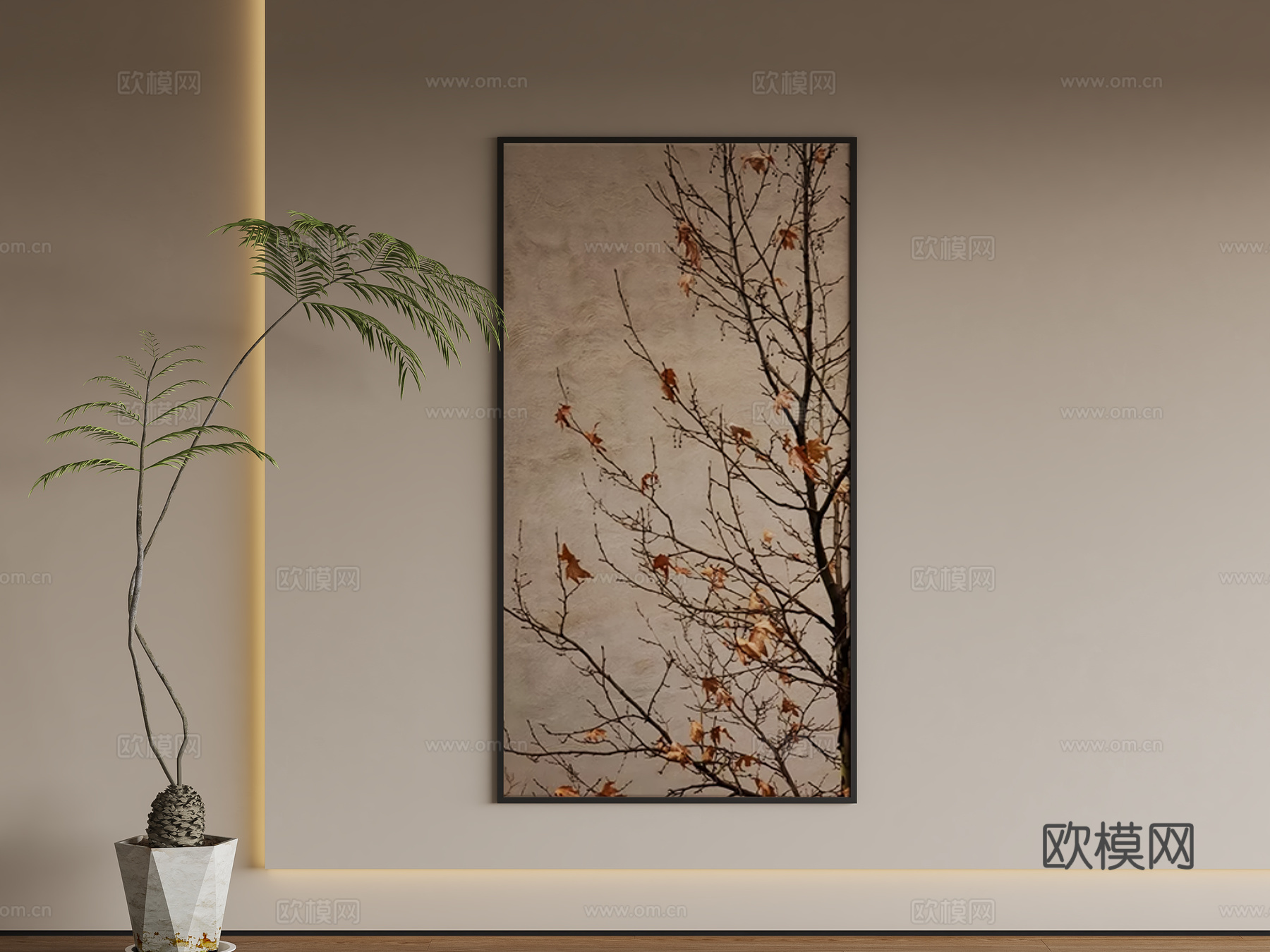 新中式挂画su模型