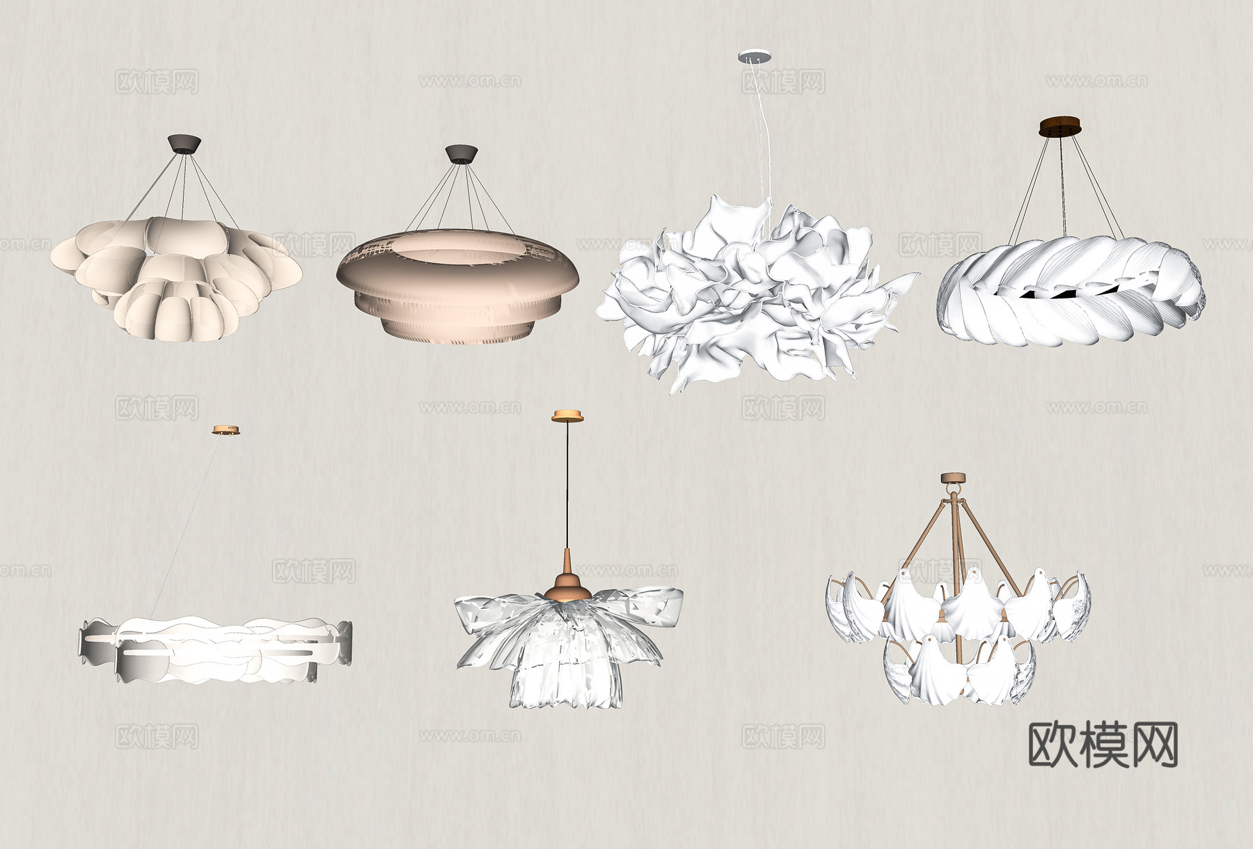 现代吊灯su模型下载（渲染图2）