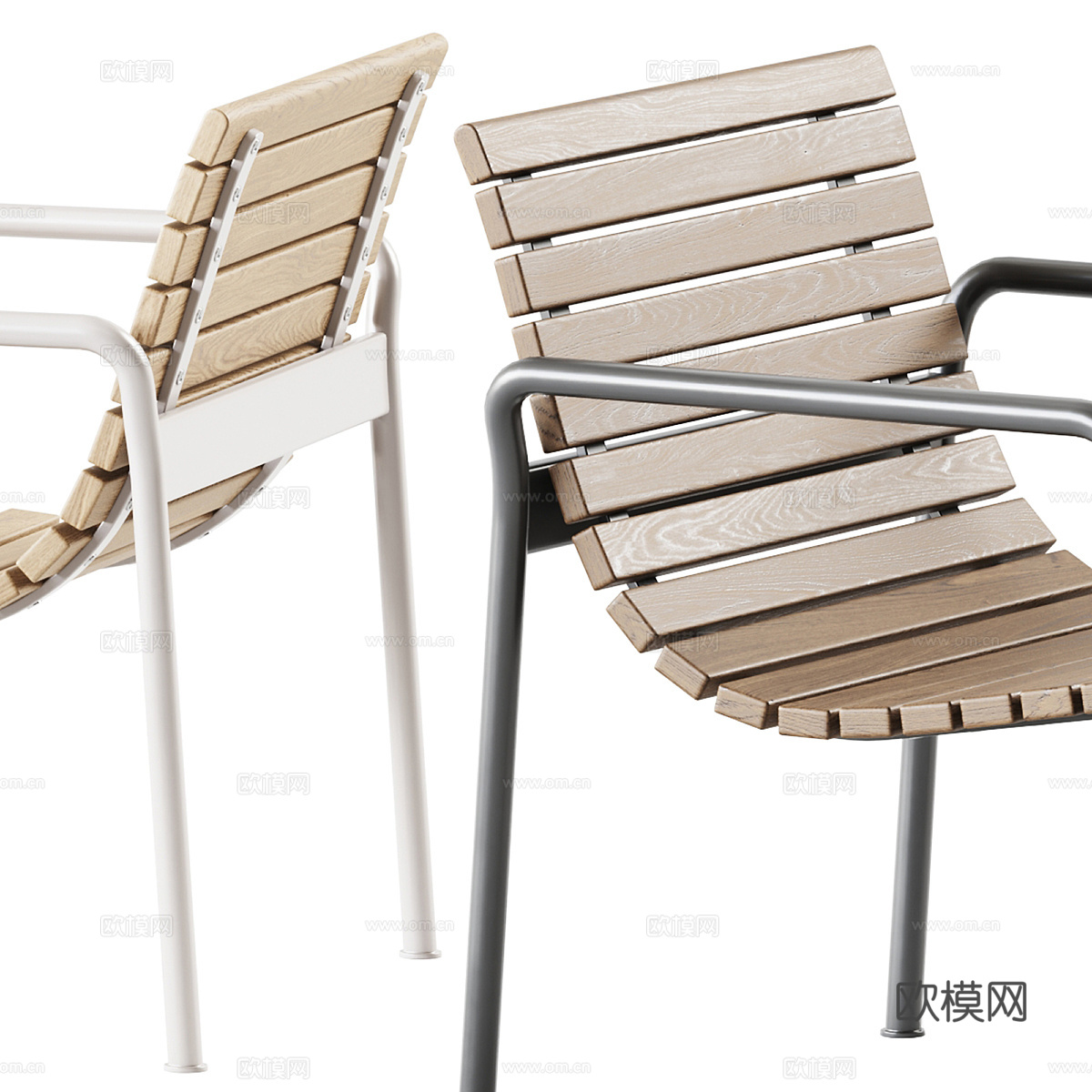 现代意式极简不锈钢扶手椅3d模型