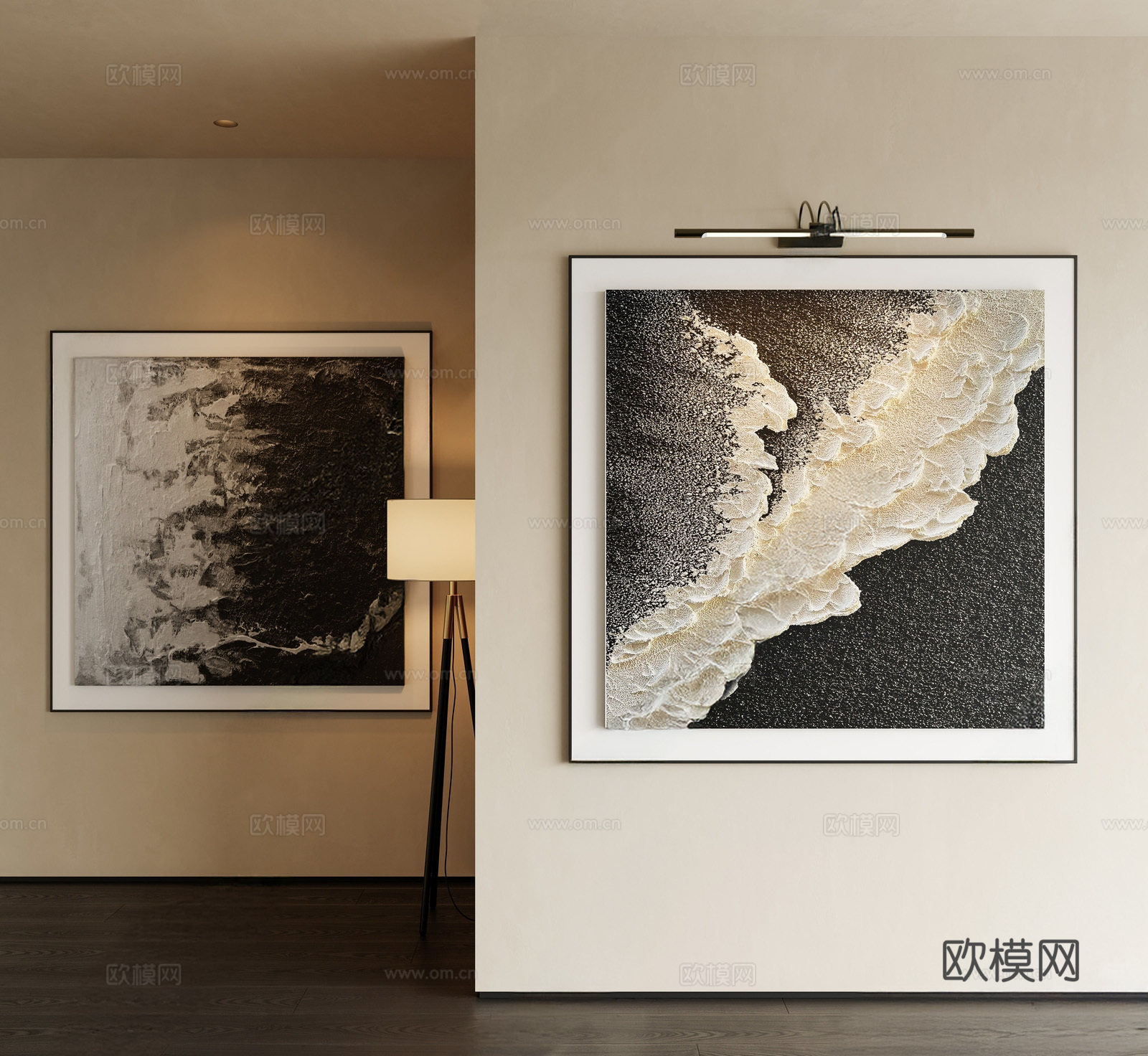 现代意式抽象挂画su模型