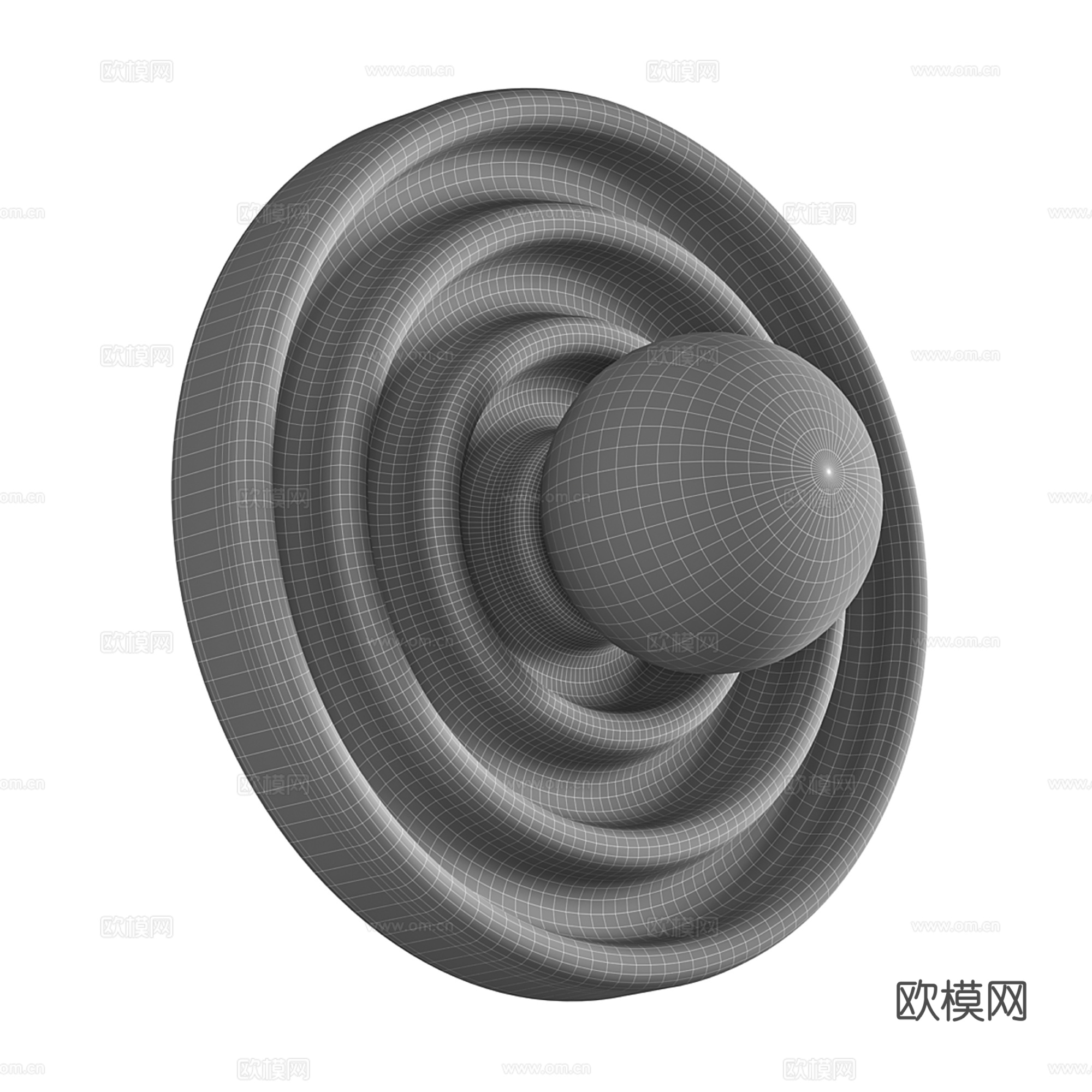 奶油风木制圆形壁灯3d模型