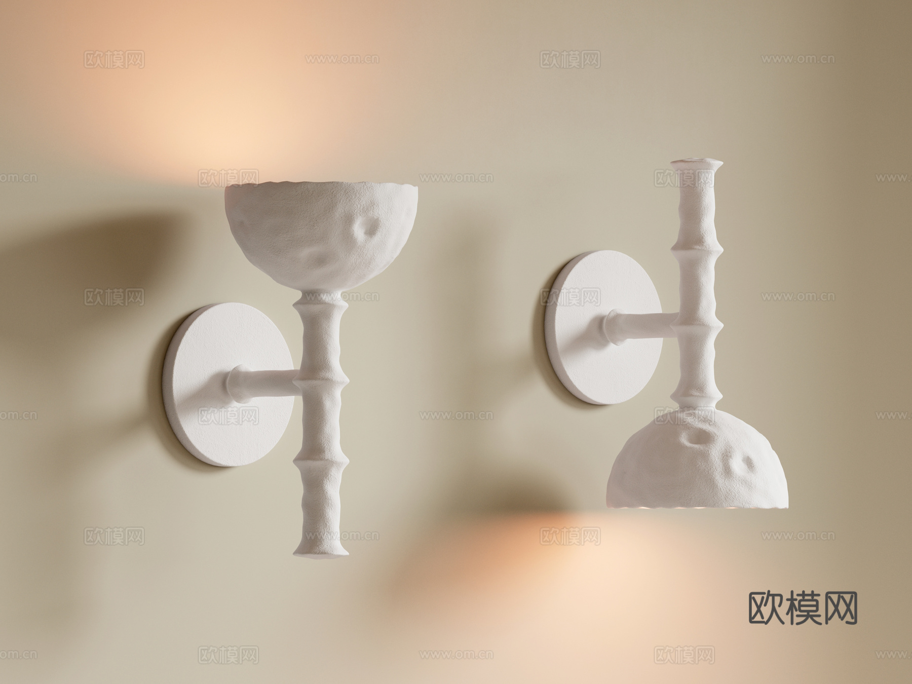 诧寂风石膏壁灯床头玄关壁灯3d模型