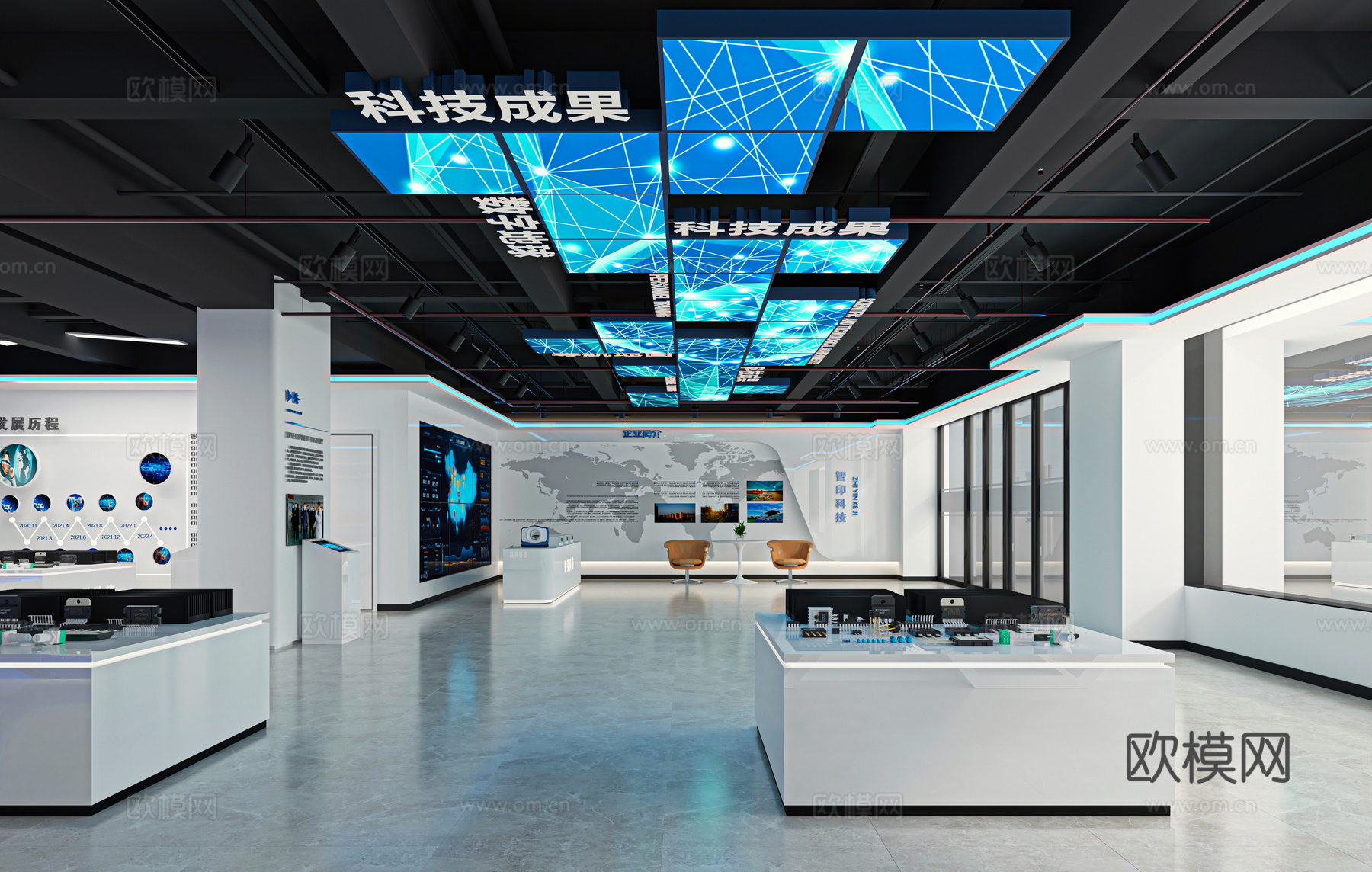 现代科技展厅3d模型
